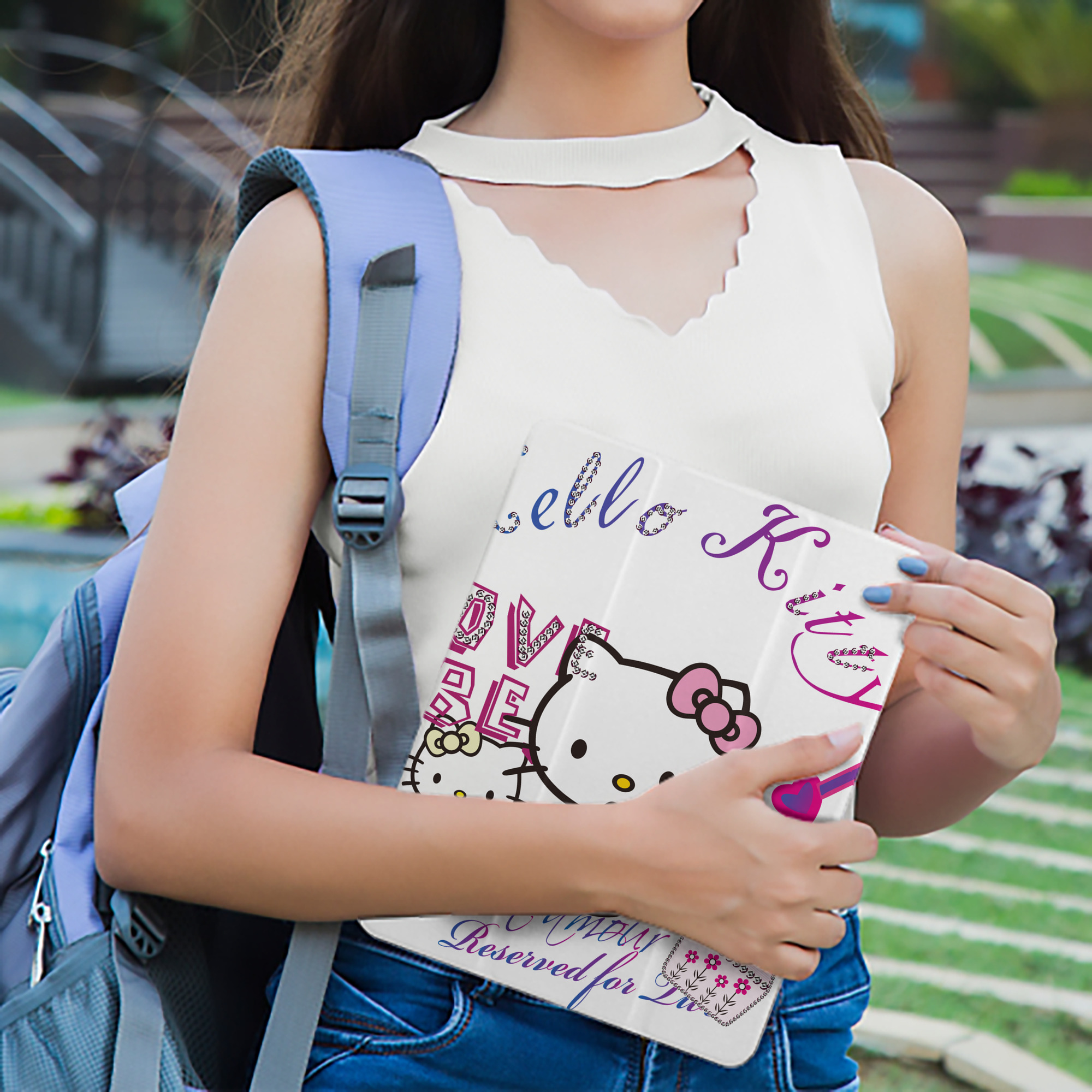 Hello Kitty ハローキティ IPad ケース ペン収納付き 三つ折りスタンド PUレザー×シリコン 対応機種9.5/10.5/10.9インチ