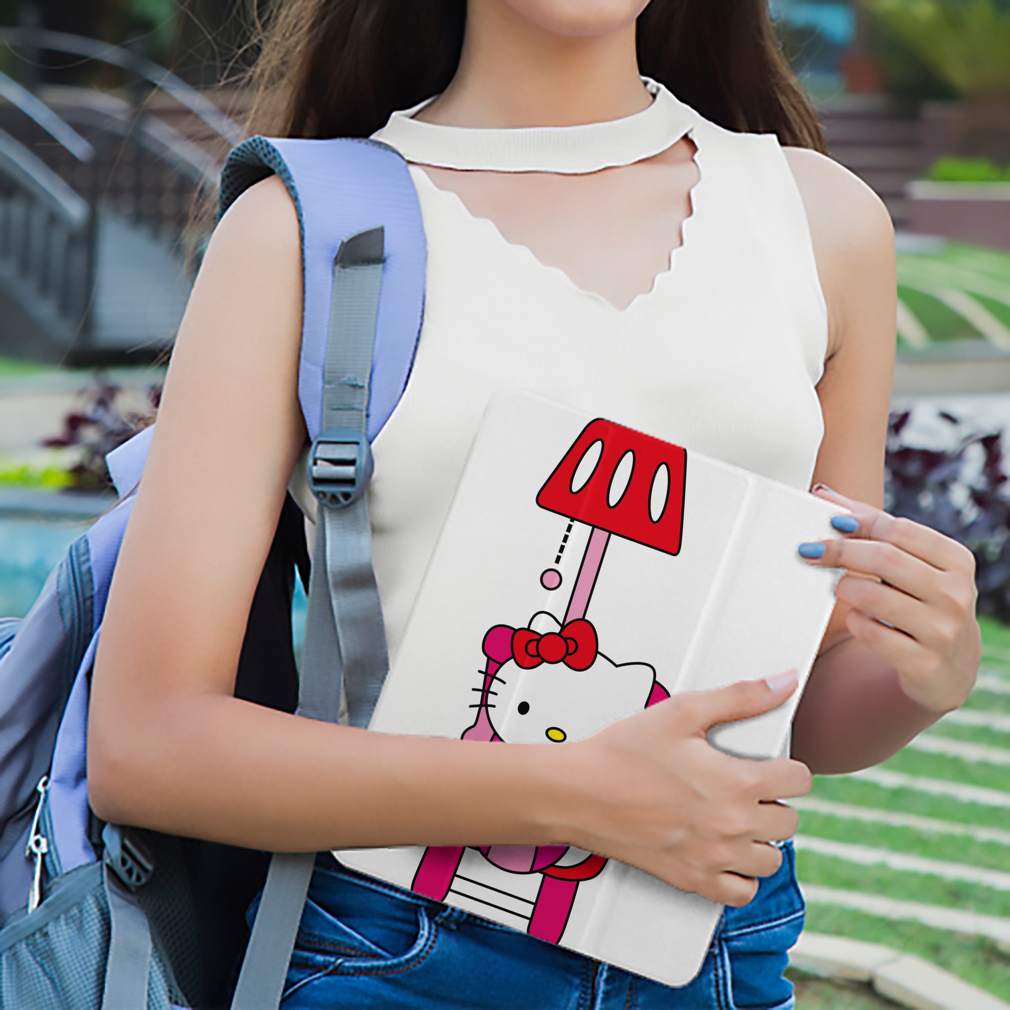 Hello Kitty ハローキティ IPad ケース ペン収納付き 三つ折りスタンド PUレザー×シリコン 対応機種9.5/10.5/10.9インチ