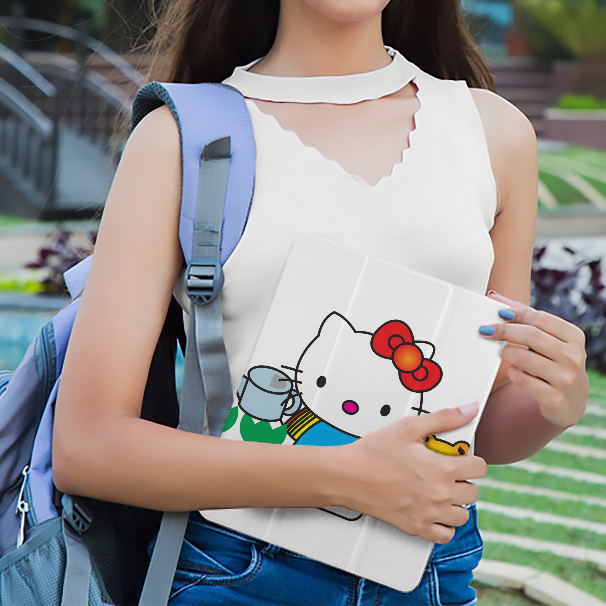 Hello Kitty ハローキティ IPad ケース ペン収納付き 三つ折りスタンド PUレザー×シリコン 対応機種9.5/10.5/10.9インチ