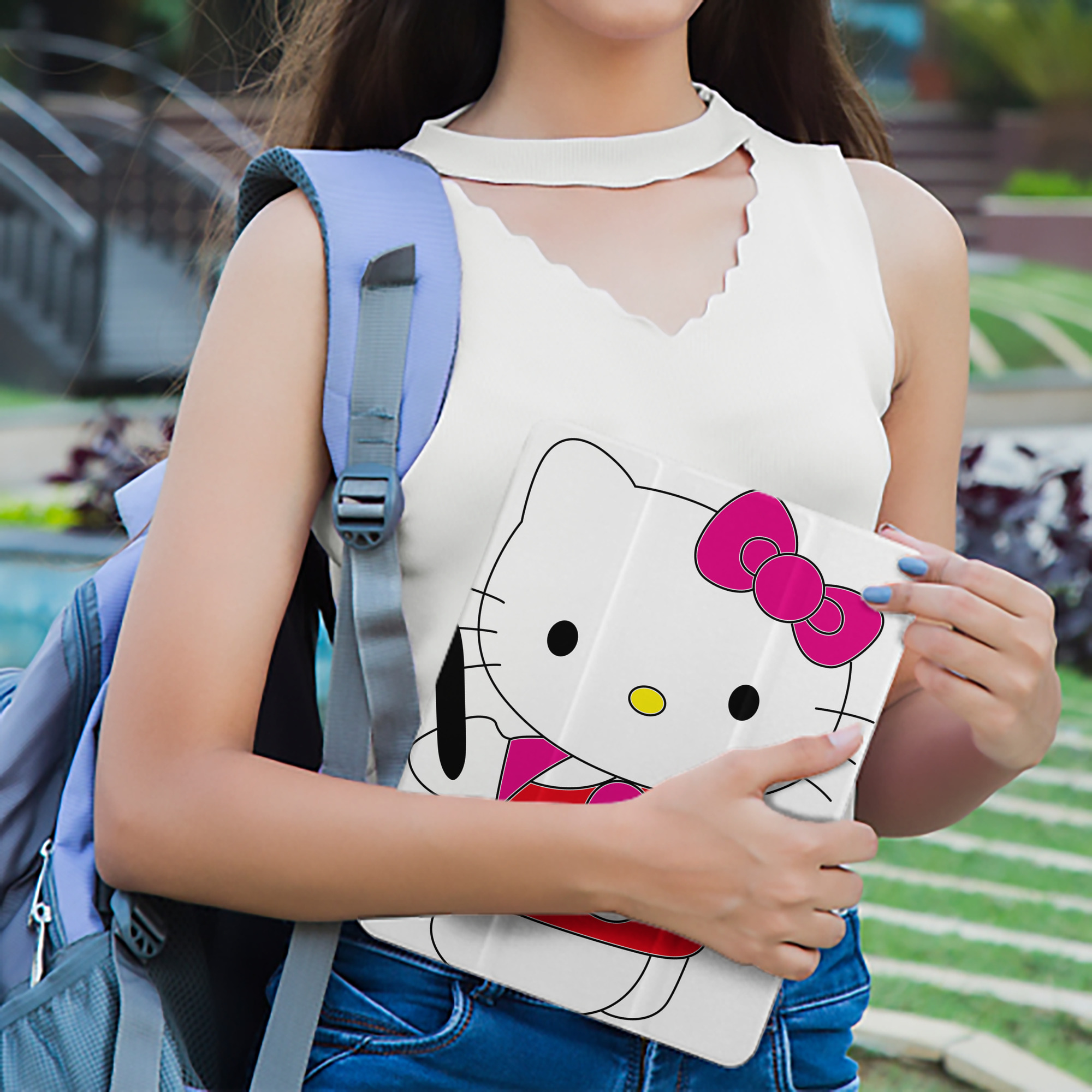Hello Kitty ハローキティ IPad ケース ペン収納付き 三つ折りスタンド PUレザー×シリコン 対応機種9.5/10.5/10.9インチ