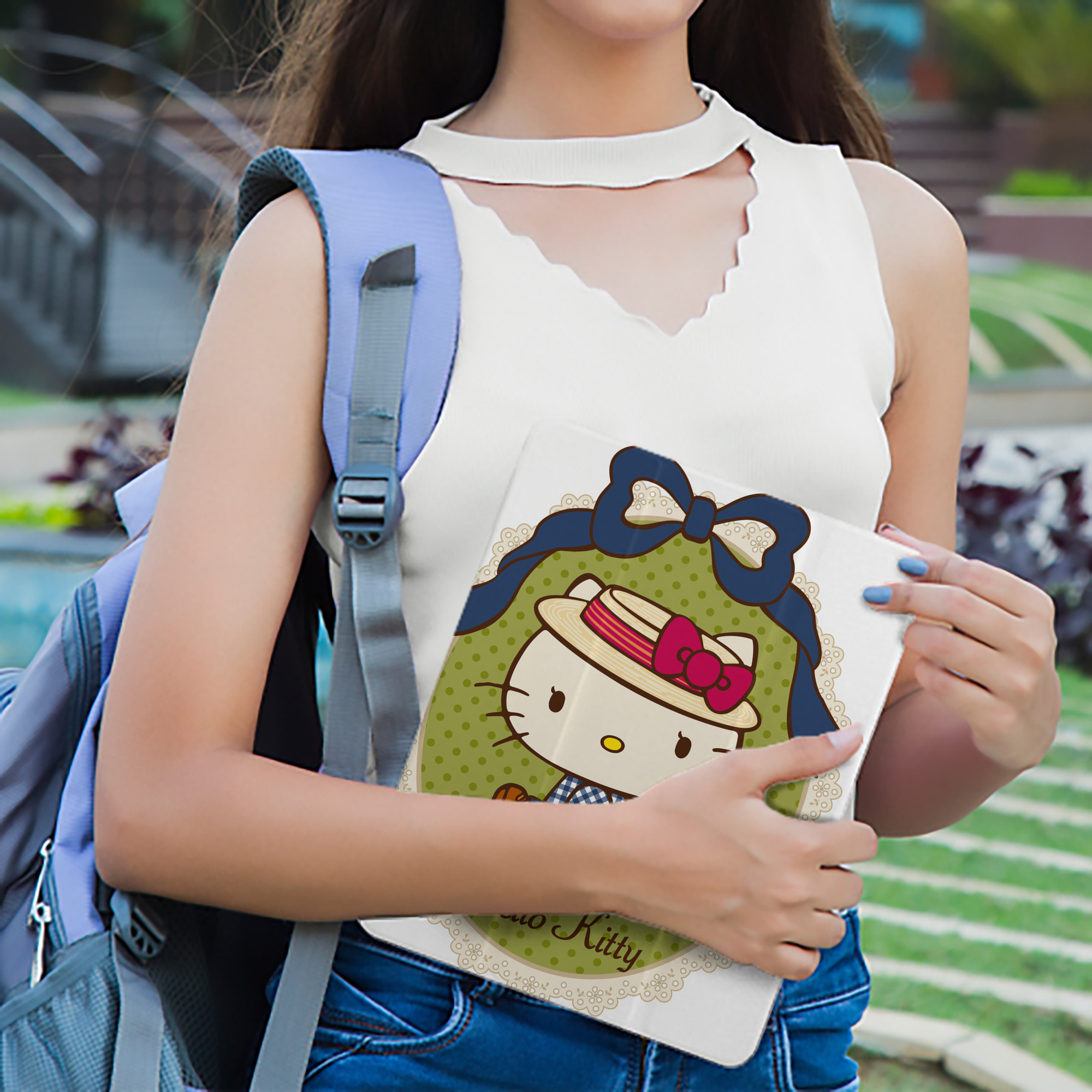 Hello Kitty ハローキティ IPad ケース ペン収納付き 三つ折りスタンド PUレザー×シリコン 対応機種9.5/10.5/10.9インチ