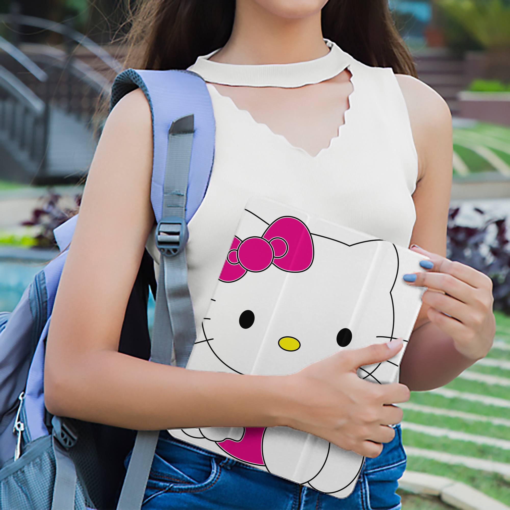 Hello Kitty ハローキティ IPad ケース ペン収納付き 三つ折りスタンド PUレザー×シリコン 対応機種9.5/10.5/10.9インチ