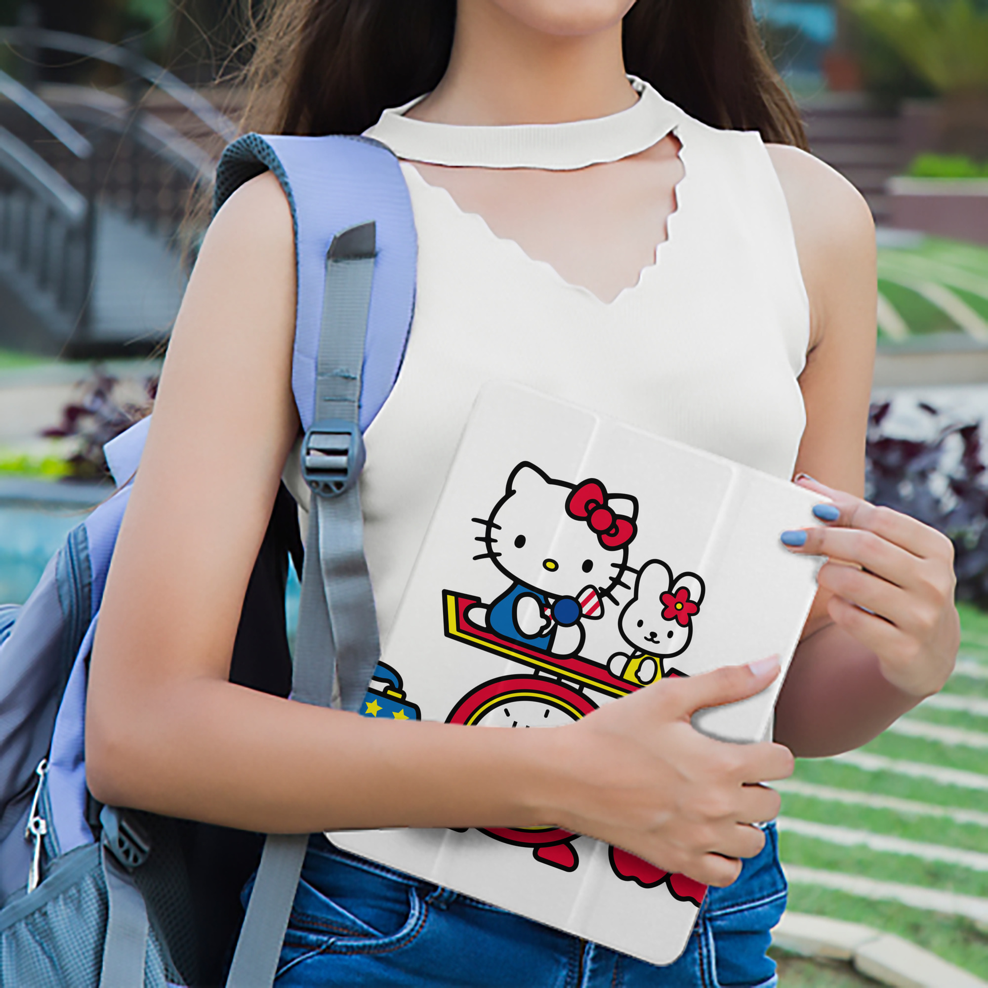 Hello Kitty ハローキティ IPad ケース ペン収納付き 三つ折りスタンド PUレザー×シリコン 対応機種9.5/10.5/10.9インチ