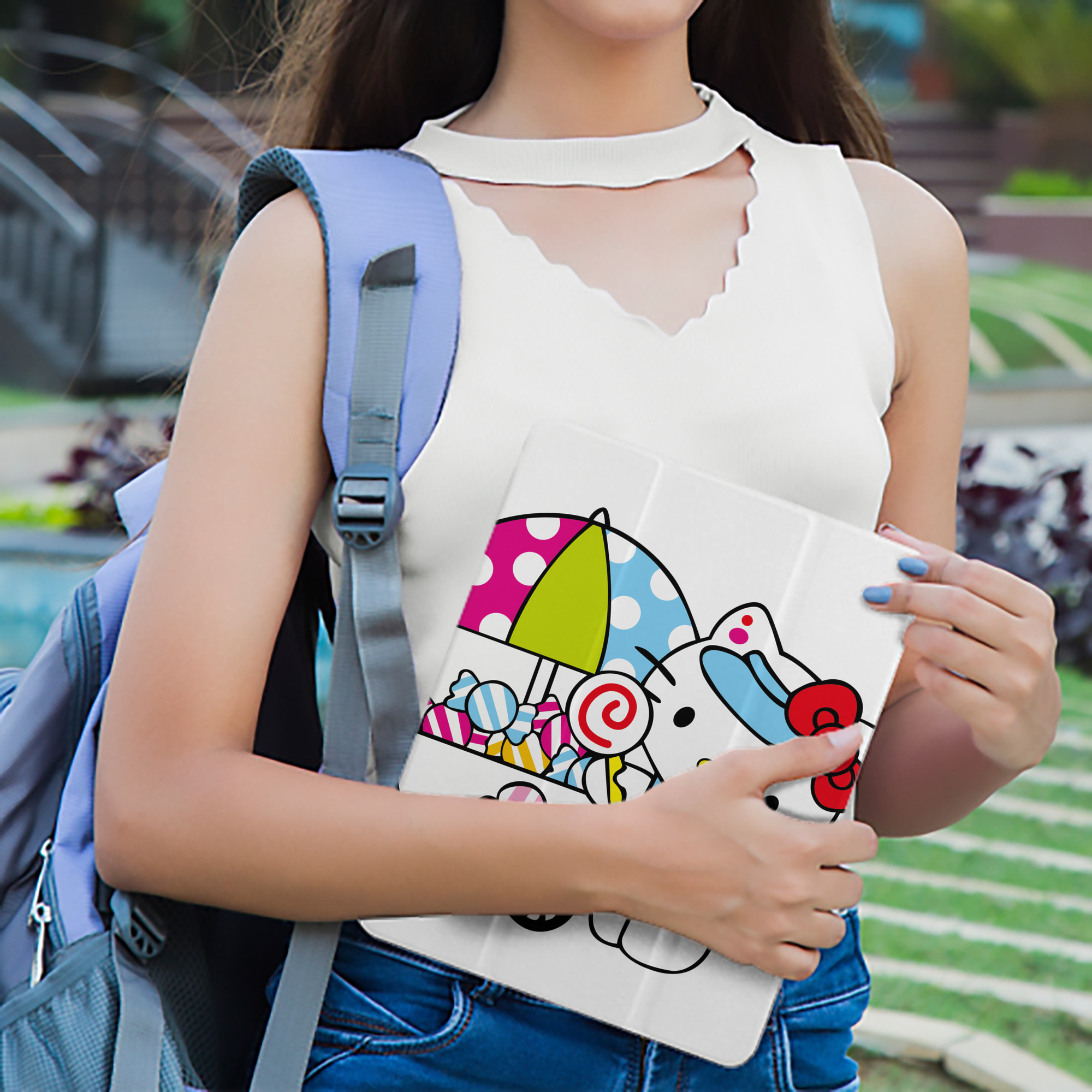 Hello Kitty ハローキティ IPad ケース ペン収納付き 三つ折りスタンド PUレザー×シリコン 対応機種9.5/10.5/10.9インチ