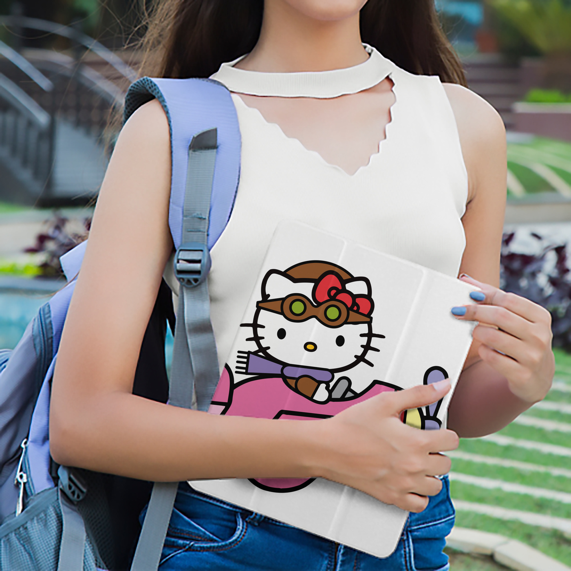 Hello Kitty ハローキティ IPad ケース ペン収納付き 三つ折りスタンド PUレザー×シリコン 対応機種9.5/10.5/10.9インチ