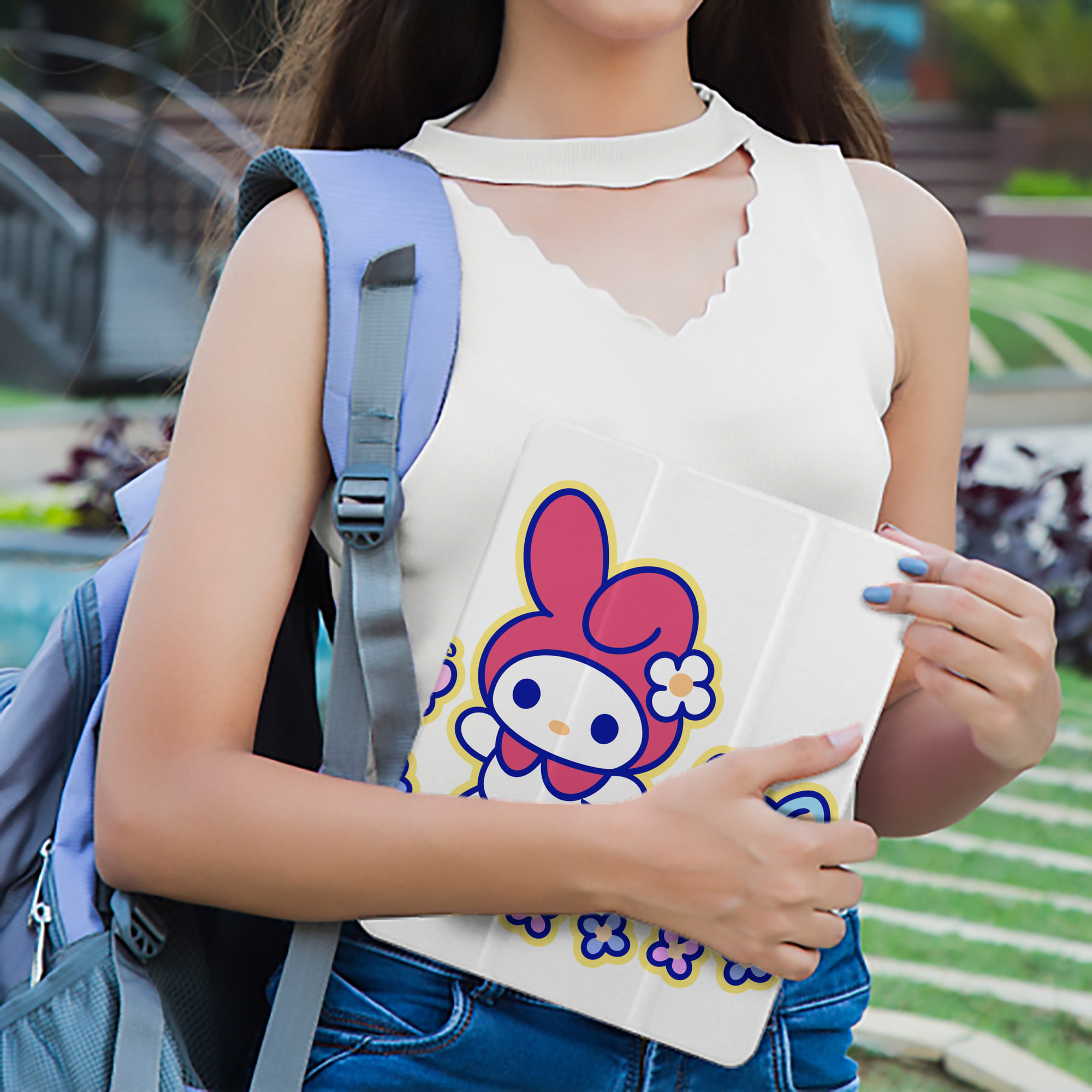 Hello Kitty ハローキティ IPad ケース ペン収納付き 三つ折りスタンド PUレザー×シリコン 対応機種9.5/10.5/10.9インチ