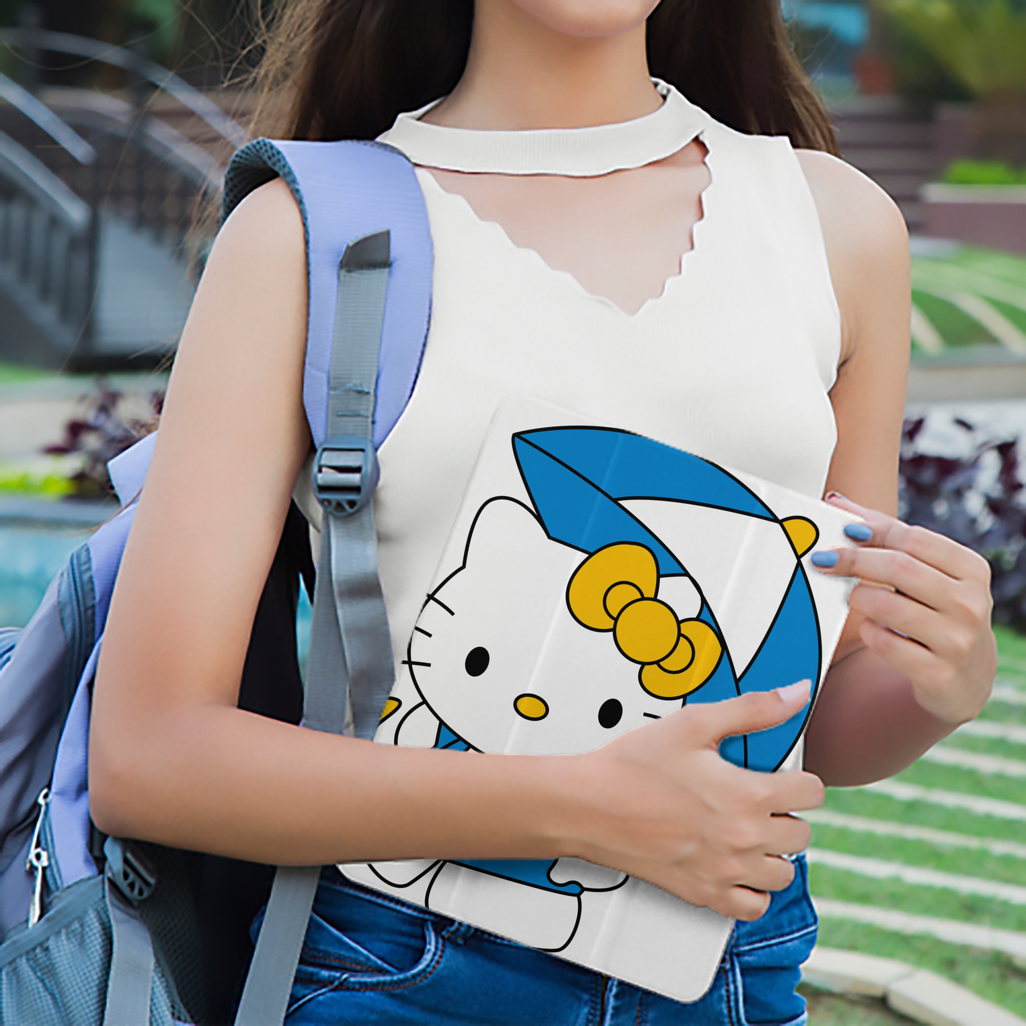 Hello Kitty ハローキティ IPad ケース ペン収納付き 三つ折りスタンド PUレザー×シリコン 対応機種9.5/10.5/10.9インチ