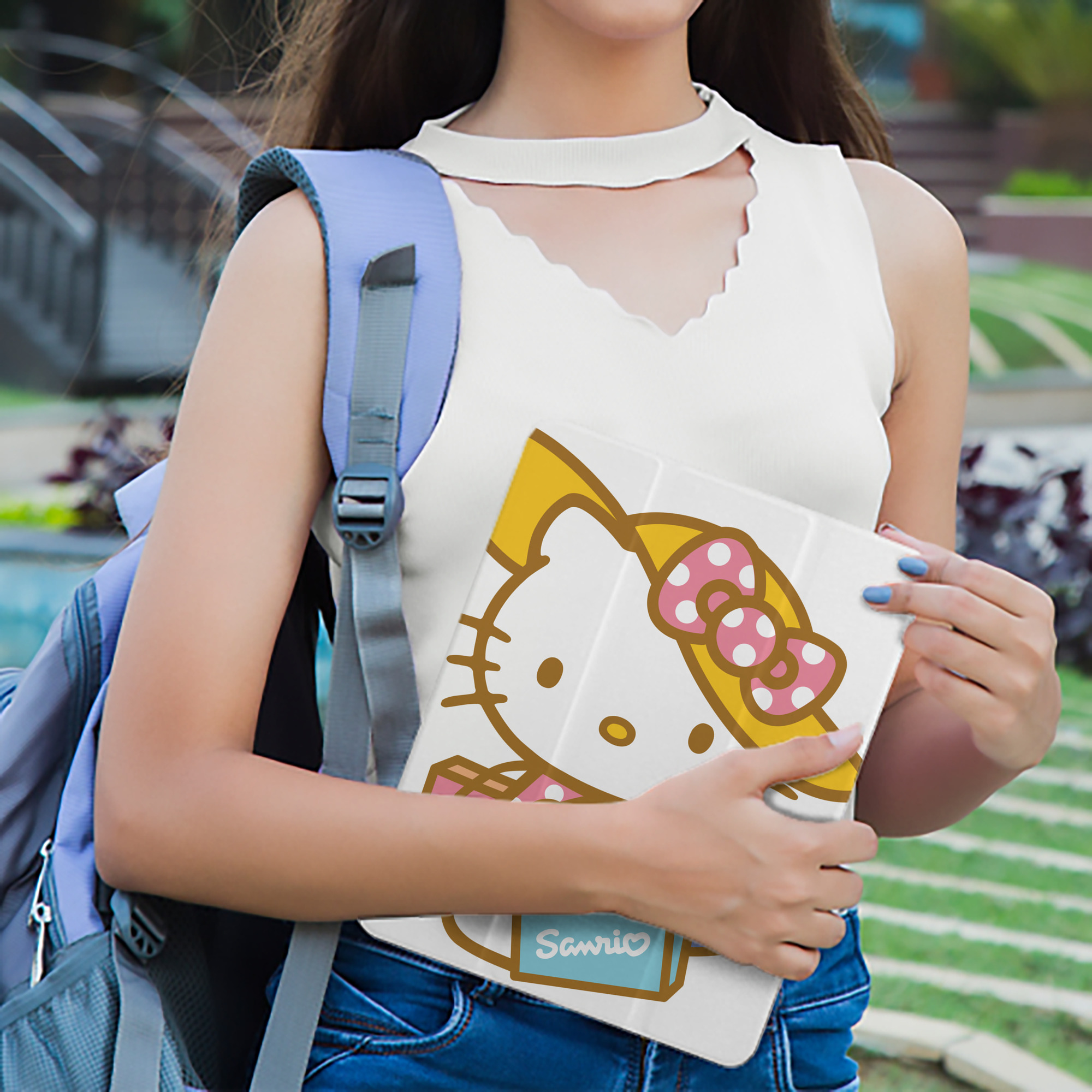 Hello Kitty ハローキティ IPad ケース ペン収納付き 三つ折りスタンド PUレザー×シリコン 対応機種9.5/10.5/10.9インチ