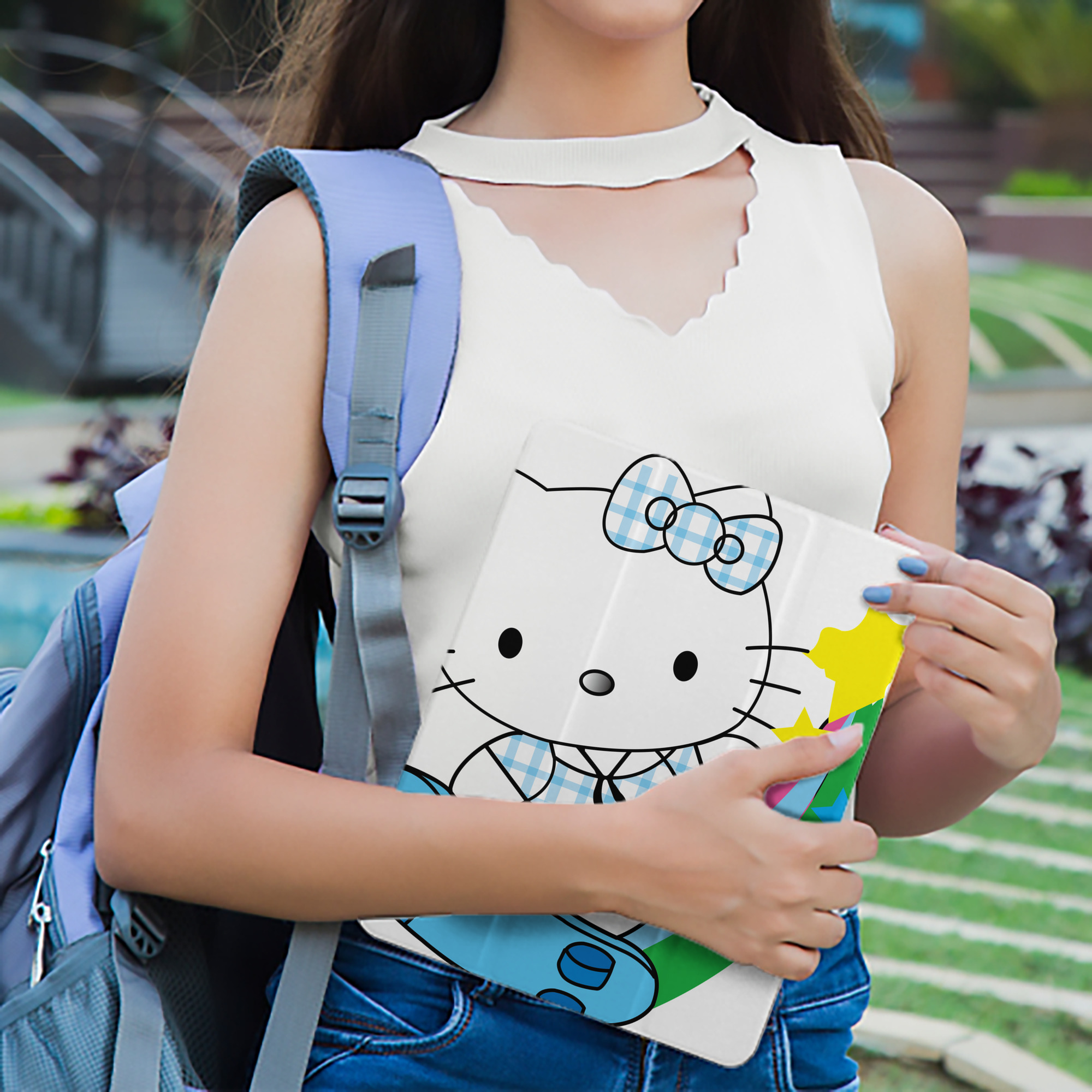 Hello Kitty ハローキティ IPad ケース ペン収納付き 三つ折りスタンド PUレザー×シリコン 対応機種9.5/10.5/10.9インチ