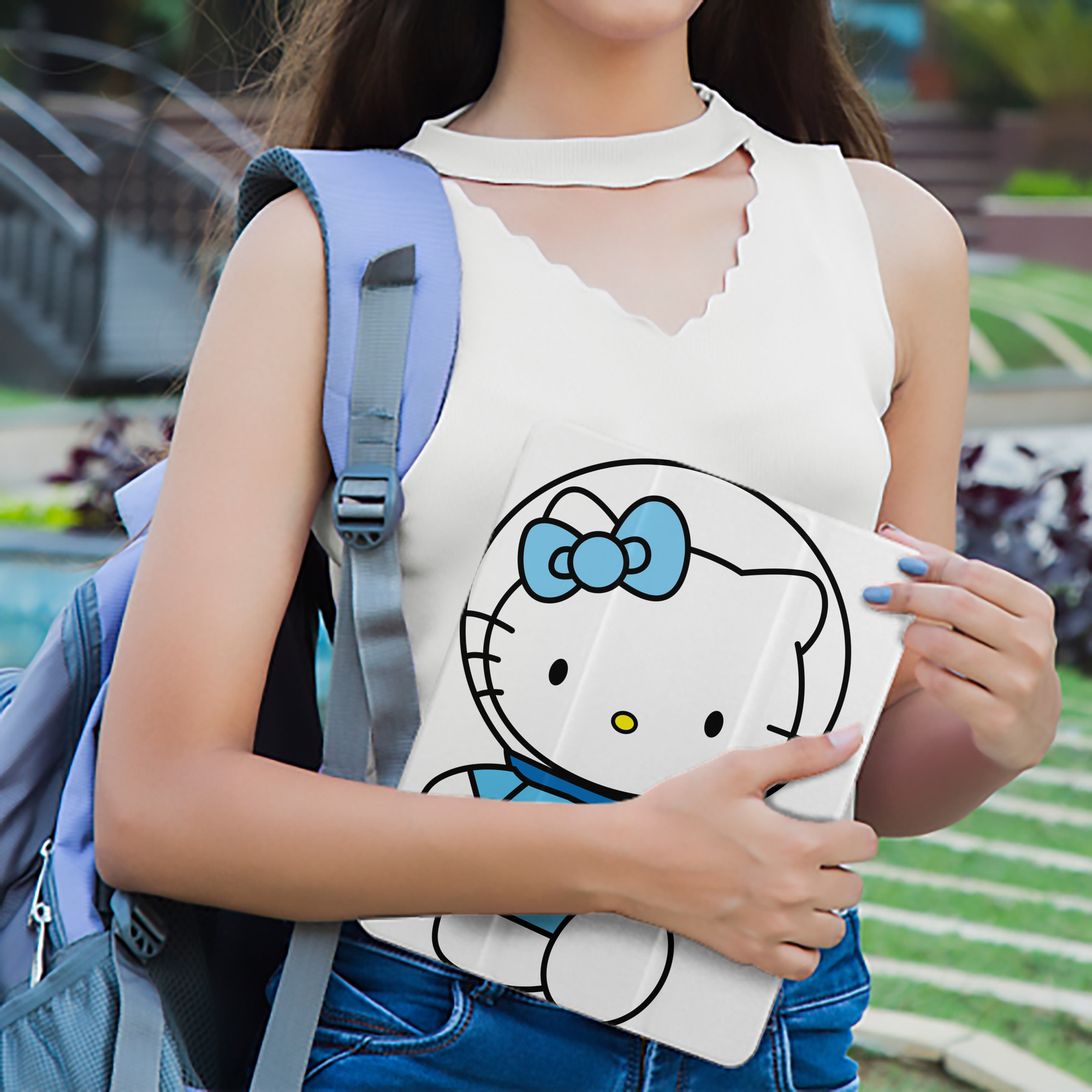 Hello Kitty ハローキティ IPad ケース ペン収納付き 三つ折りスタンド PUレザー×シリコン 対応機種9.5/10.5/10.9インチ
