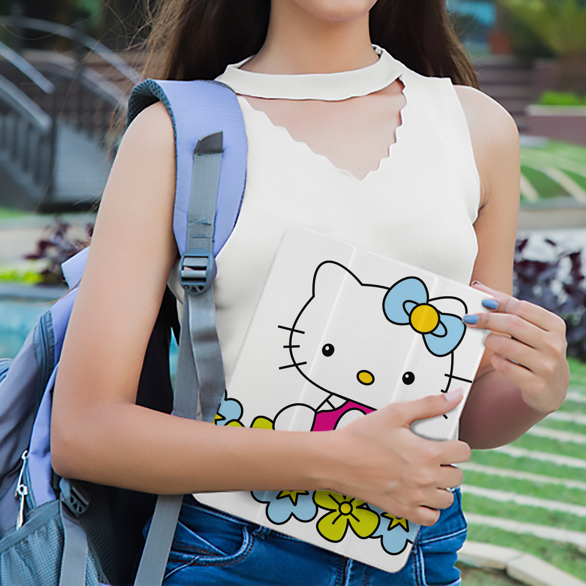 Hello Kitty ハローキティ IPad ケース ペン収納付き 三つ折りスタンド PUレザー×シリコン 対応機種9.5/10.5/10.9インチ