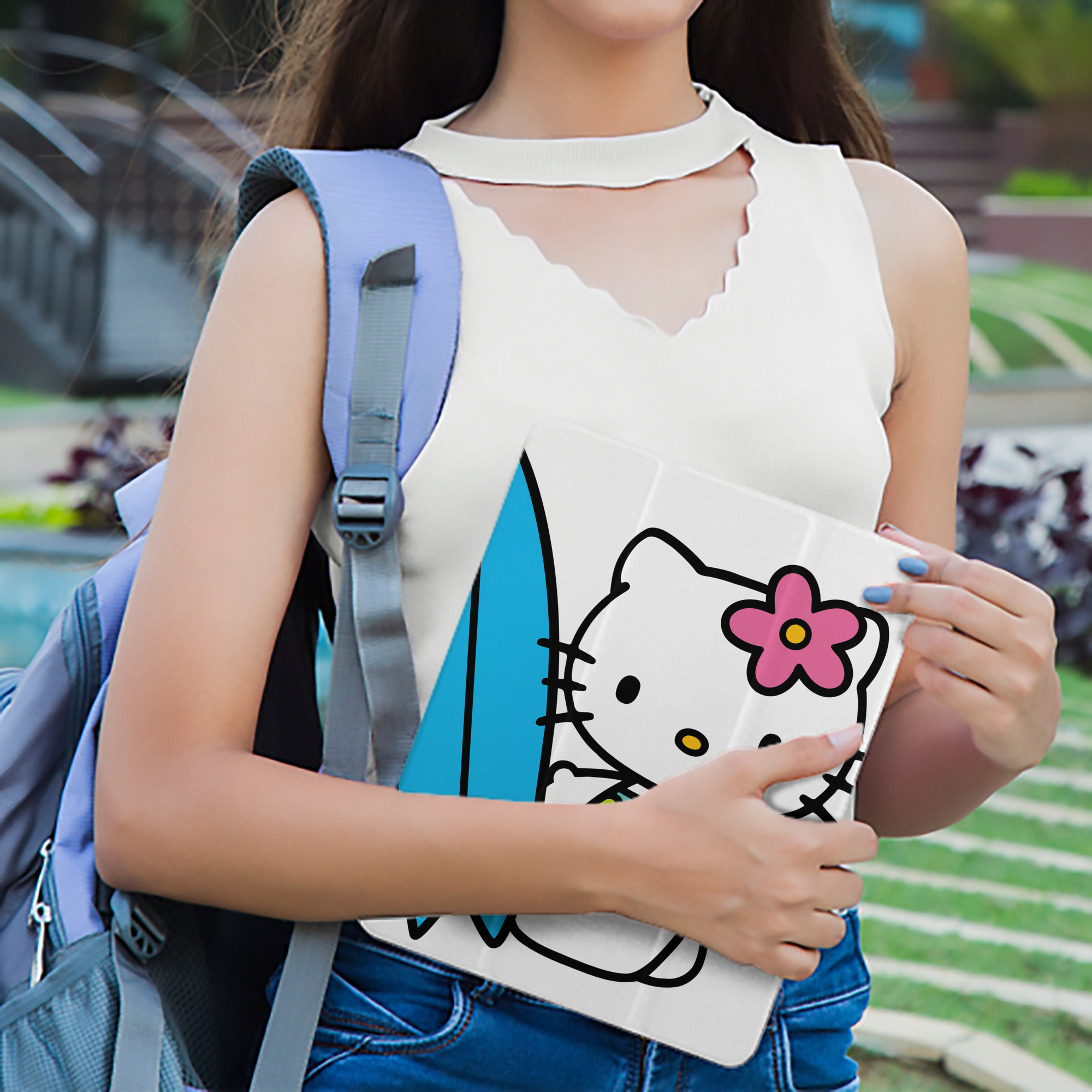 Hello Kitty ハローキティ IPad ケース ペン収納付き 三つ折りスタンド PUレザー×シリコン 対応機種9.5/10.5/10.9インチ