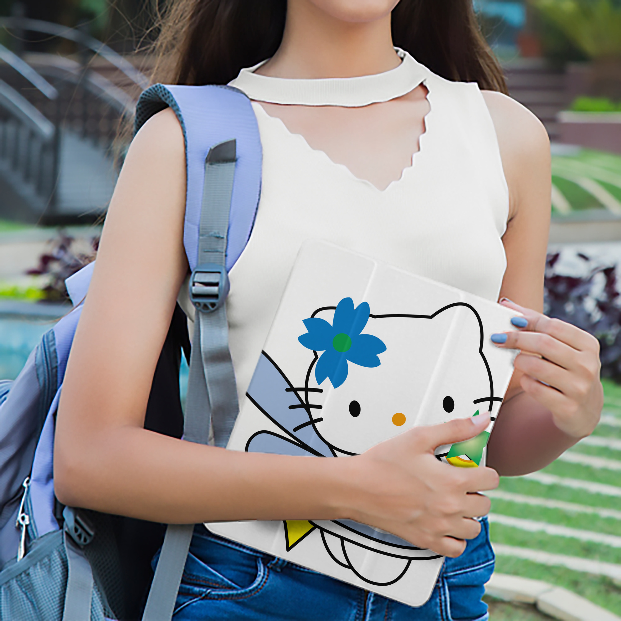 Hello Kitty ハローキティ IPad ケース ペン収納付き 三つ折りスタンド PUレザー×シリコン 対応機種9.5/10.5/10.9インチ