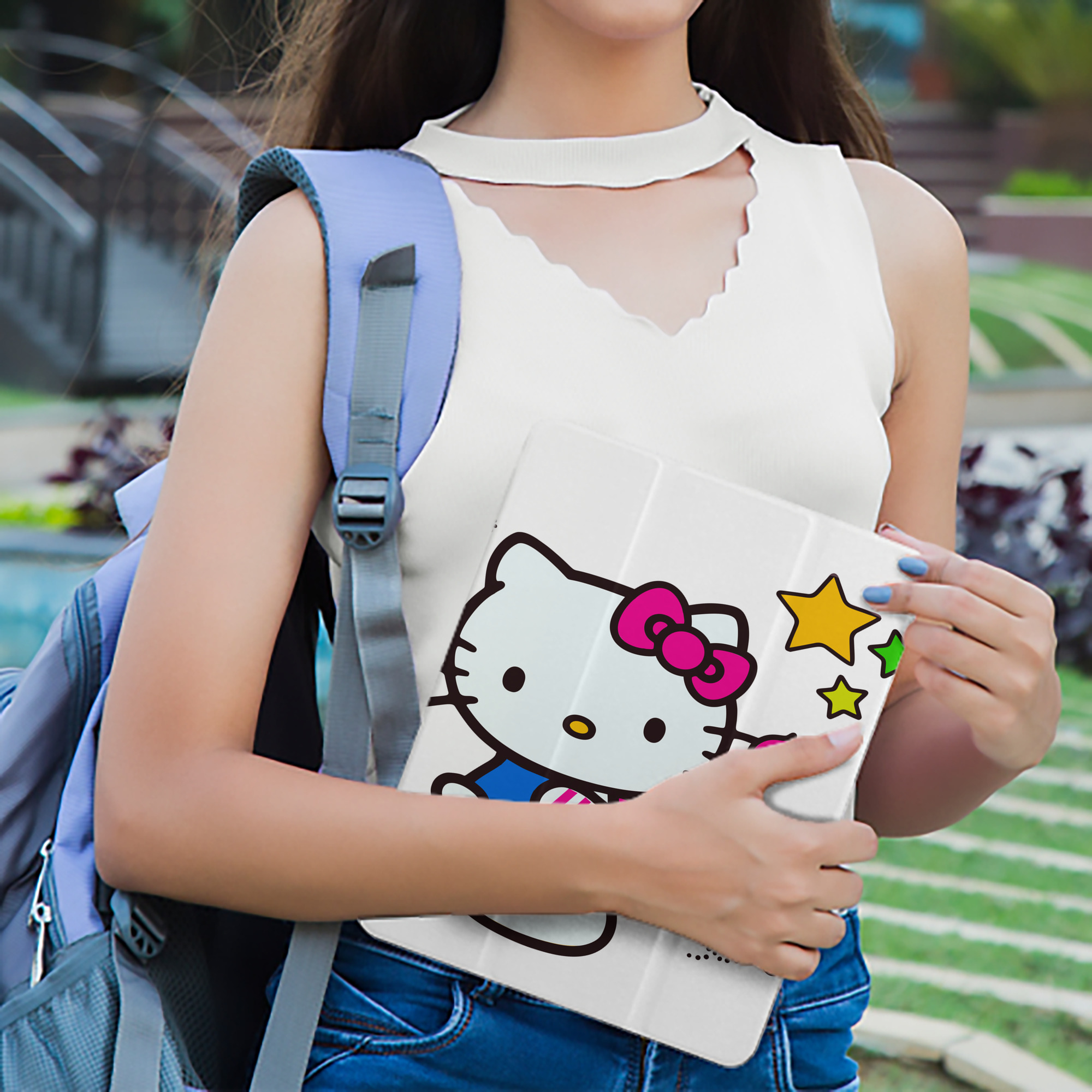 Hello Kitty ハローキティ IPad ケース ペン収納付き 三つ折りスタンド PUレザー×シリコン 対応機種9.5/10.5/10.9インチ