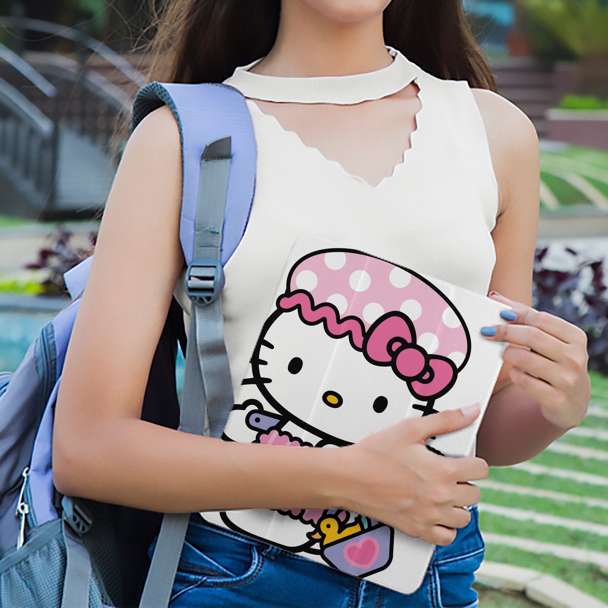 Hello Kitty ハローキティ IPad ケース ペン収納付き 三つ折りスタンド PUレザー×シリコン 対応機種9.5/10.5/10.9インチ