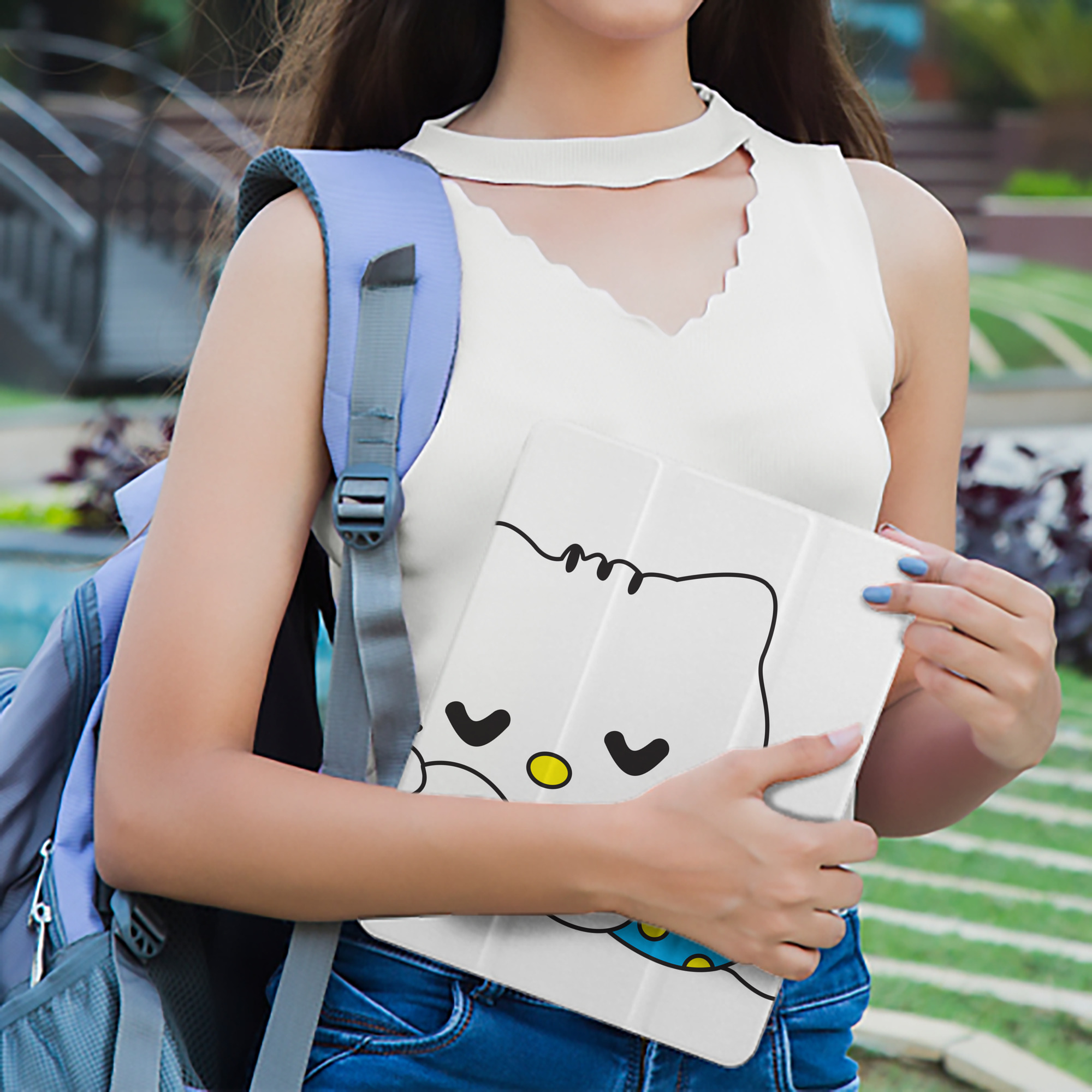 Hello Kitty ハローキティ IPad ケース ペン収納付き 三つ折りスタンド PUレザー×シリコン 対応機種9.5/10.5/10.9インチ