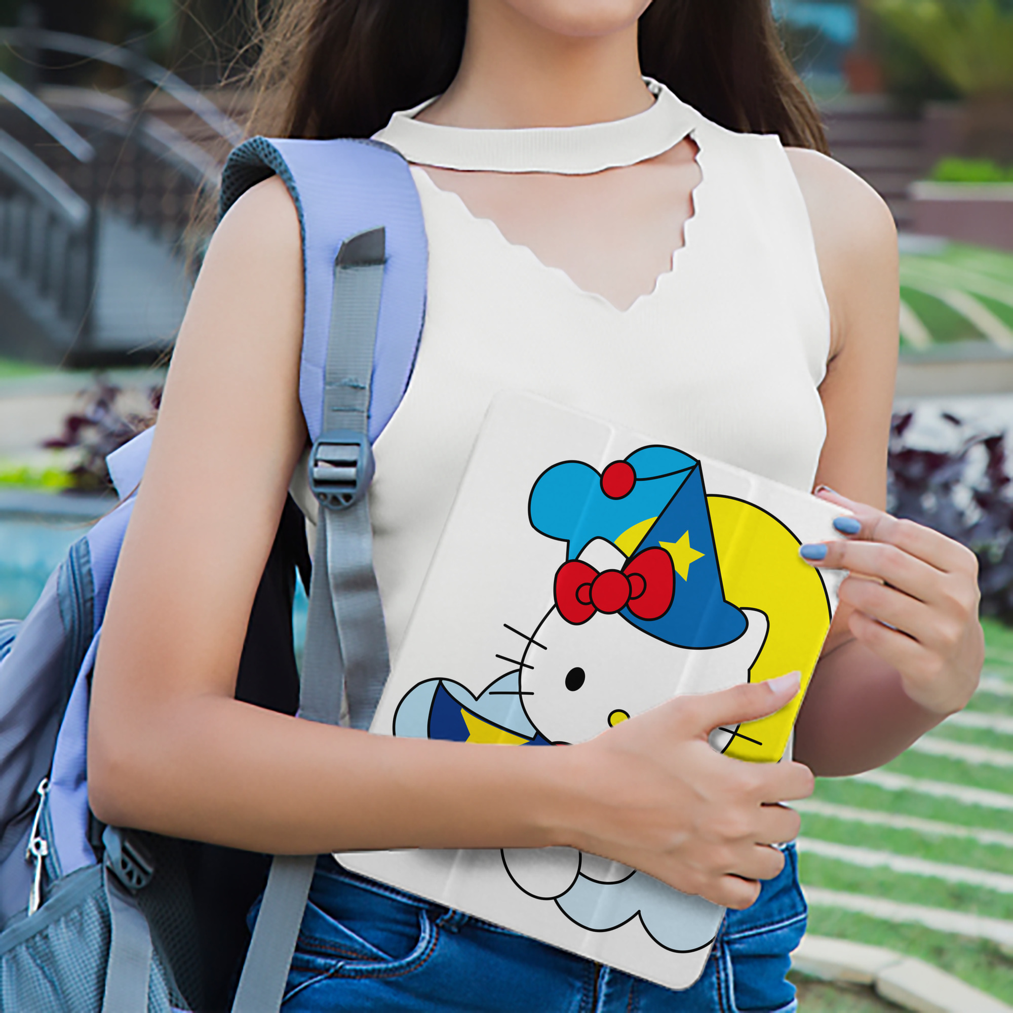 Hello Kitty ハローキティ IPad ケース ペン収納付き 三つ折りスタンド PUレザー×シリコン 対応機種9.5/10.5/10.9インチ