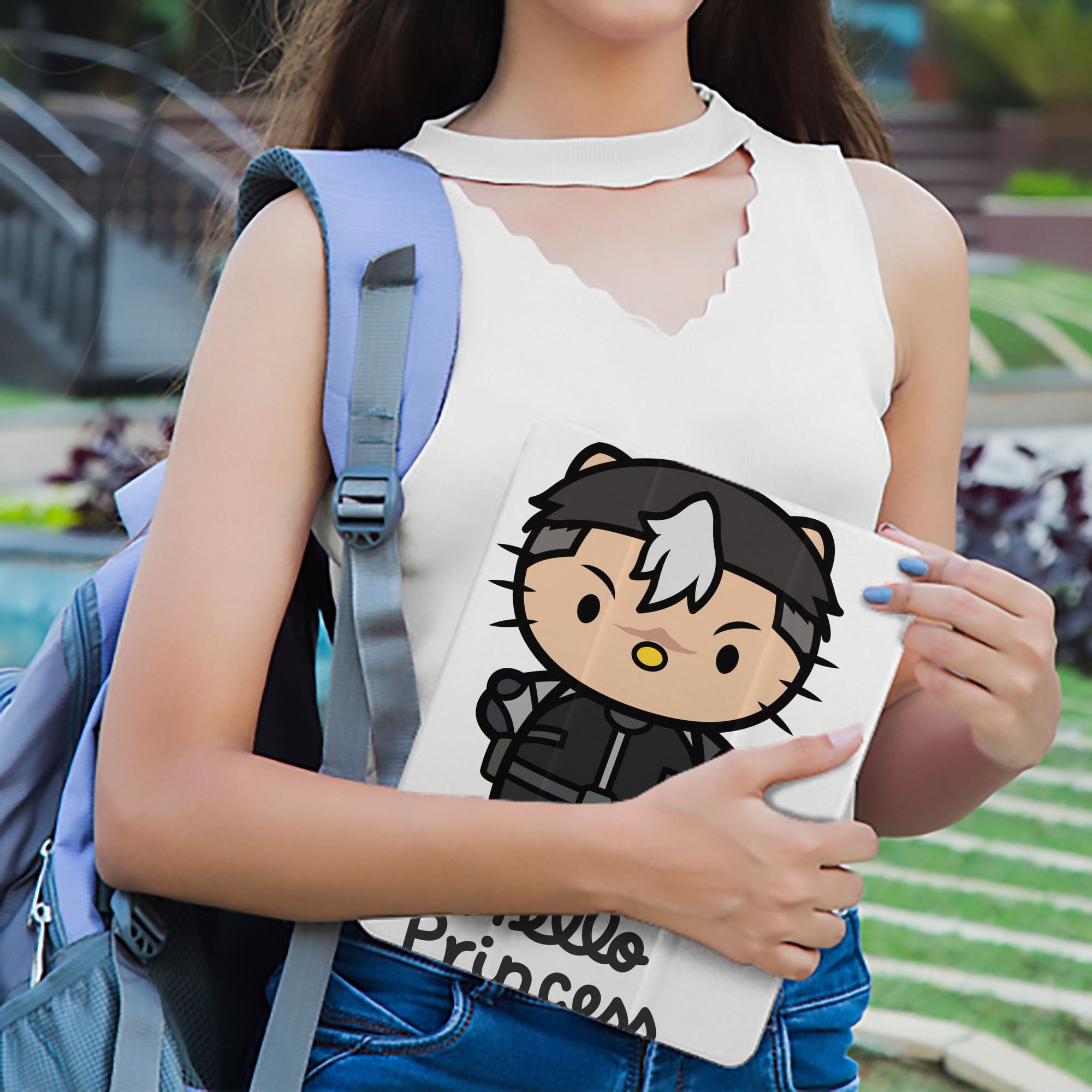 Hello Kitty ハローキティ IPad ケース ペン収納付き 三つ折りスタンド PUレザー×シリコン 対応機種9.5/10.5/10.9インチ