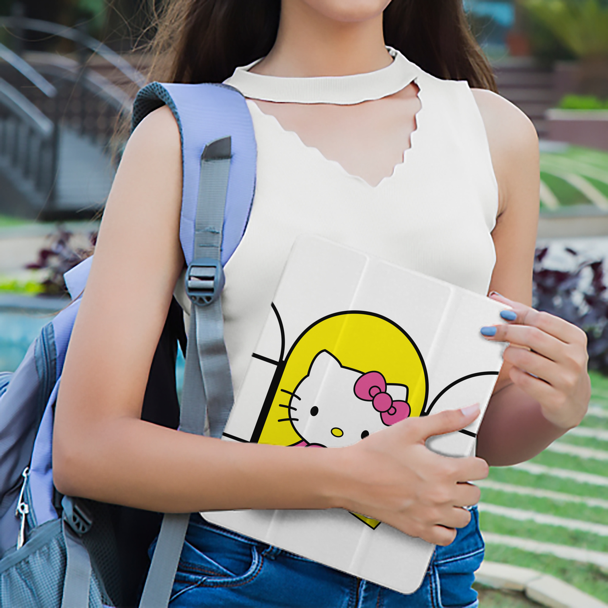 Hello Kitty ハローキティ IPad ケース ペン収納付き 三つ折りスタンド PUレザー×シリコン 対応機種9.5/10.5/10.9インチ