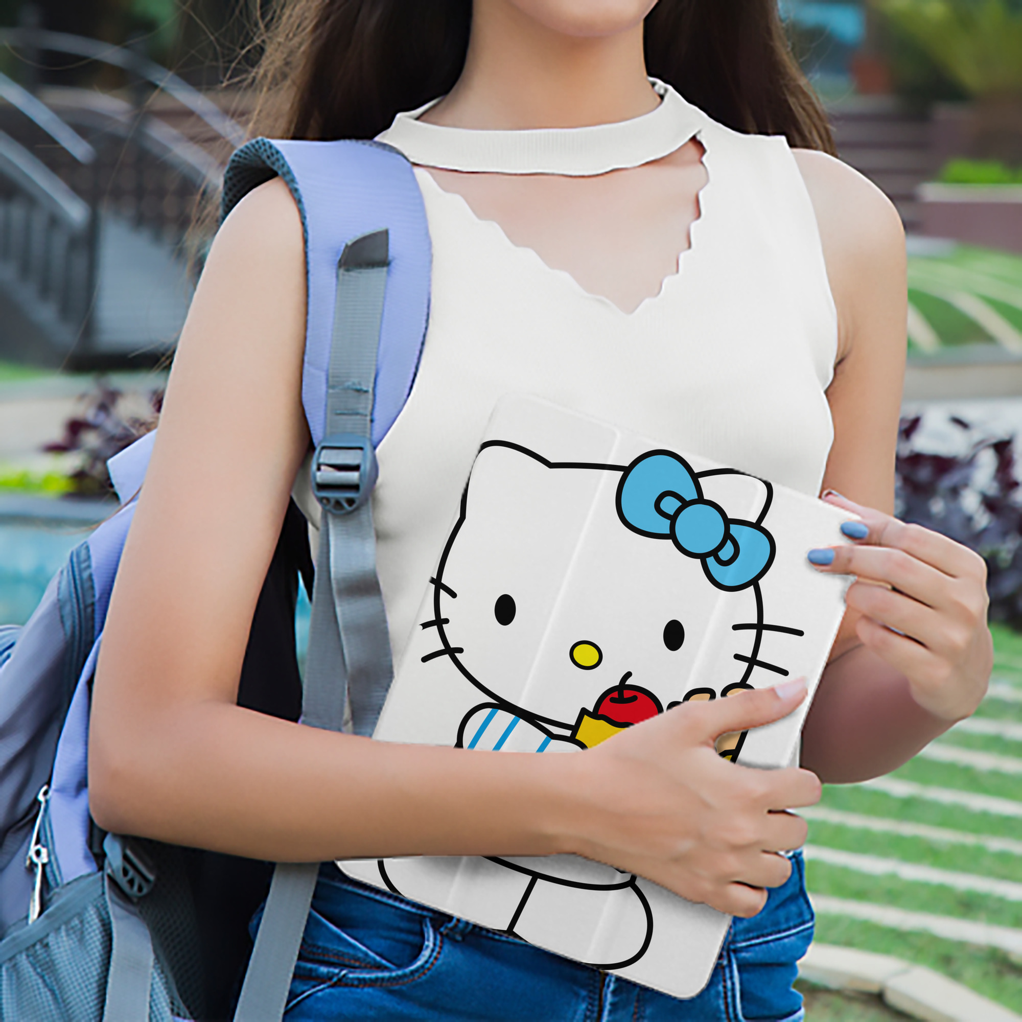 Hello Kitty ハローキティ IPad ケース ペン収納付き 三つ折りスタンド PUレザー×シリコン 対応機種9.5/10.5/10.9インチ