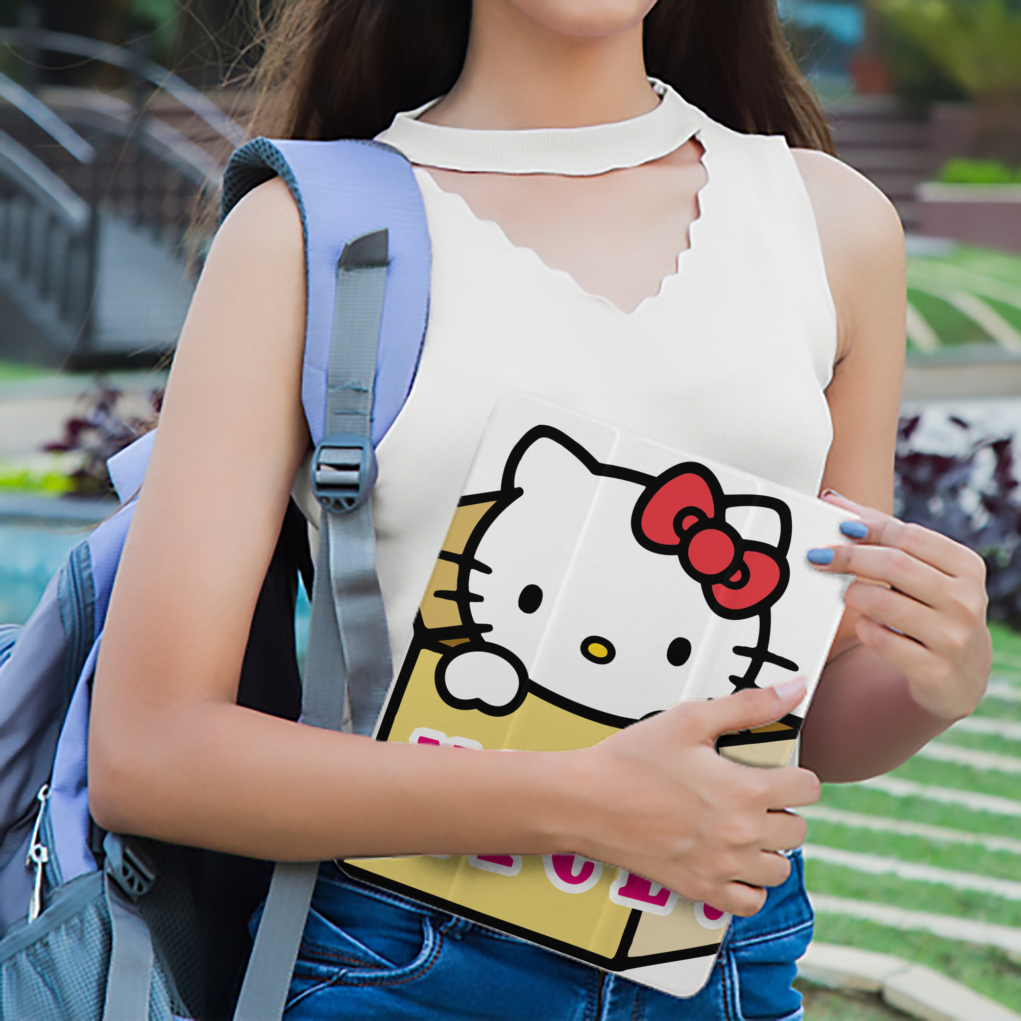 Hello Kitty ハローキティ IPad ケース ペン収納付き 三つ折りスタンド PUレザー×シリコン 対応機種9.5/10.5/10.9インチ