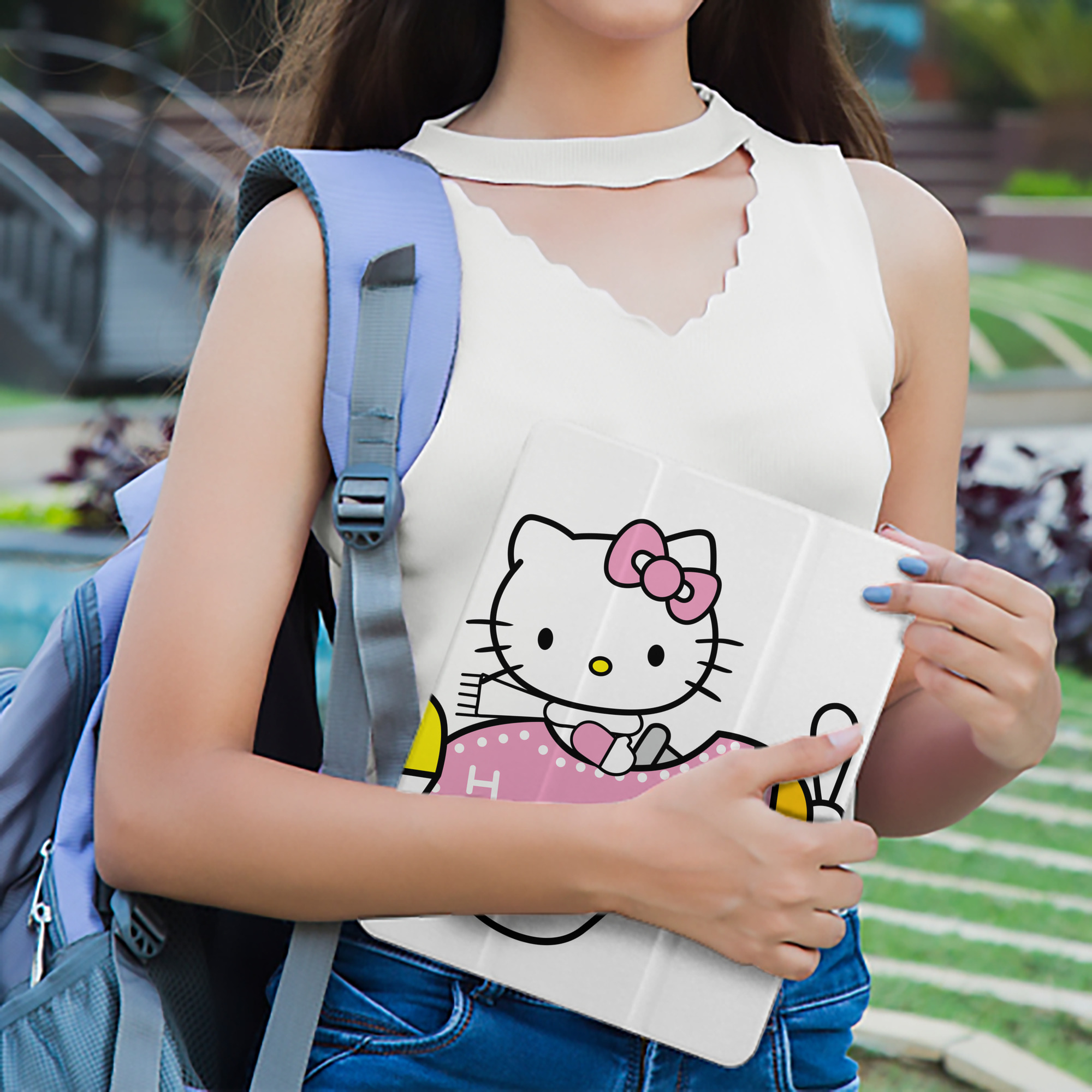 Hello Kitty ハローキティ IPad ケース ペン収納付き 三つ折りスタンド PUレザー×シリコン 対応機種9.5/10.5/10.9インチ
