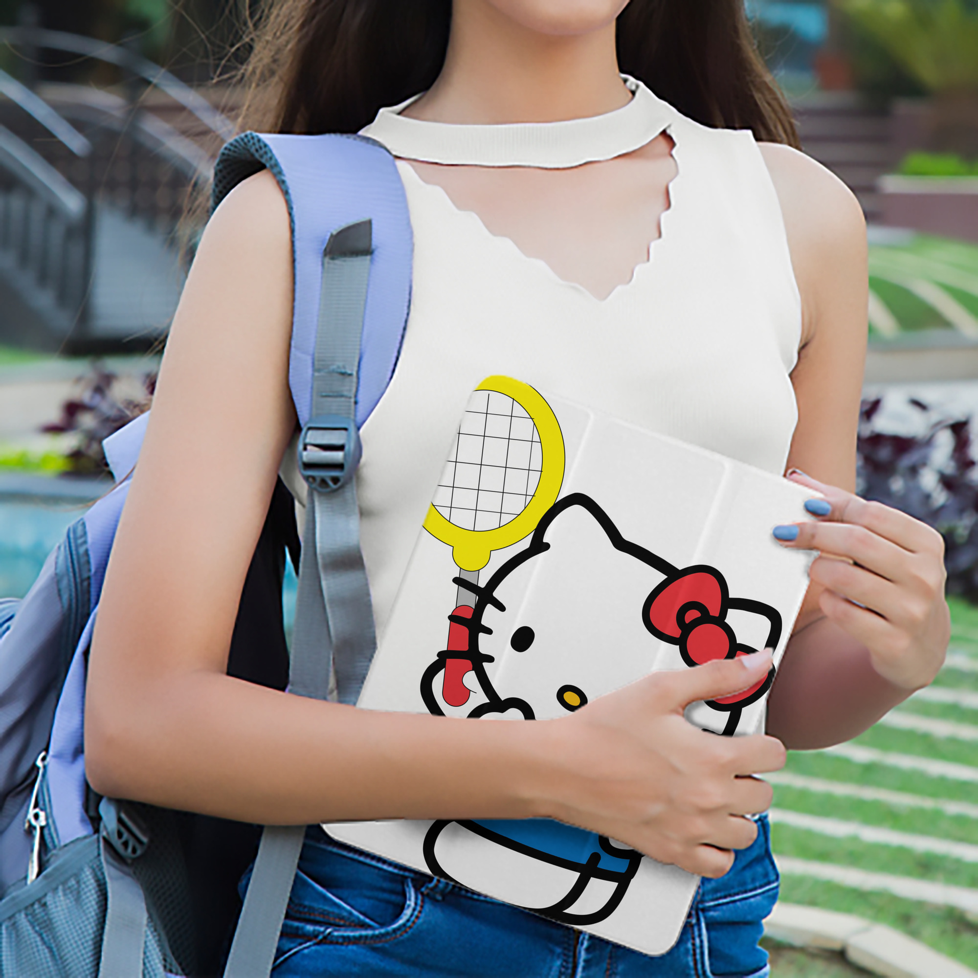 Hello Kitty ハローキティ IPad ケース ペン収納付き 三つ折りスタンド PUレザー×シリコン 対応機種9.5/10.5/10.9インチ