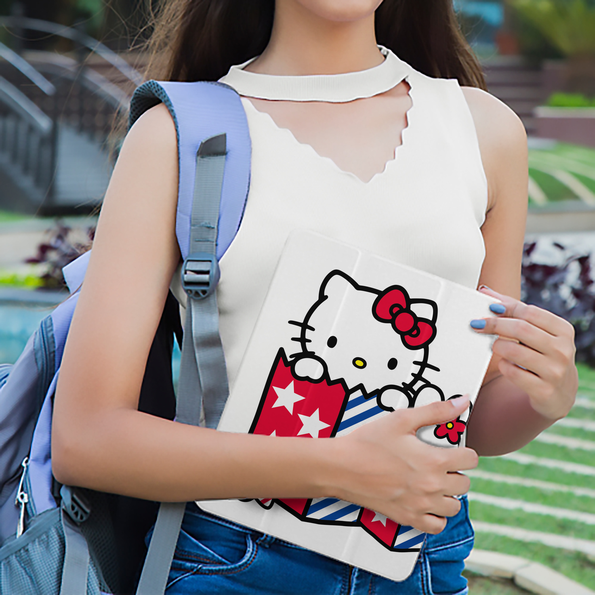 Hello Kitty ハローキティ IPad ケース ペン収納付き 三つ折りスタンド PUレザー×シリコン 対応機種9.5/10.5/10.9インチ