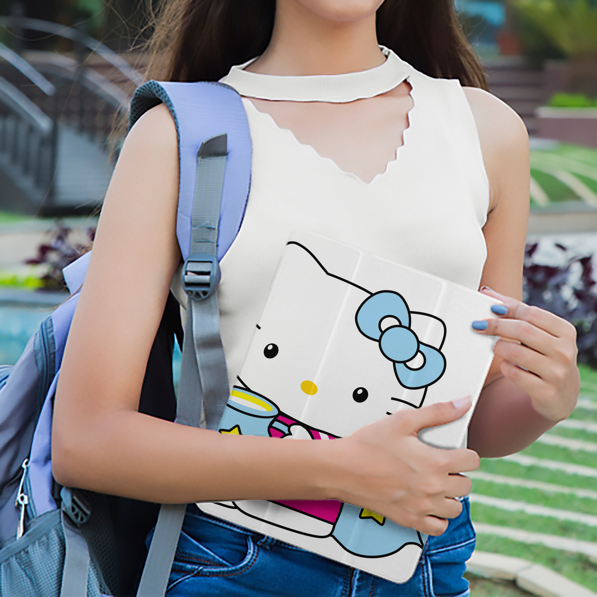 Hello Kitty ハローキティ IPad ケース ペン収納付き 三つ折りスタンド PUレザー×シリコン 対応機種9.5/10.5/10.9インチ