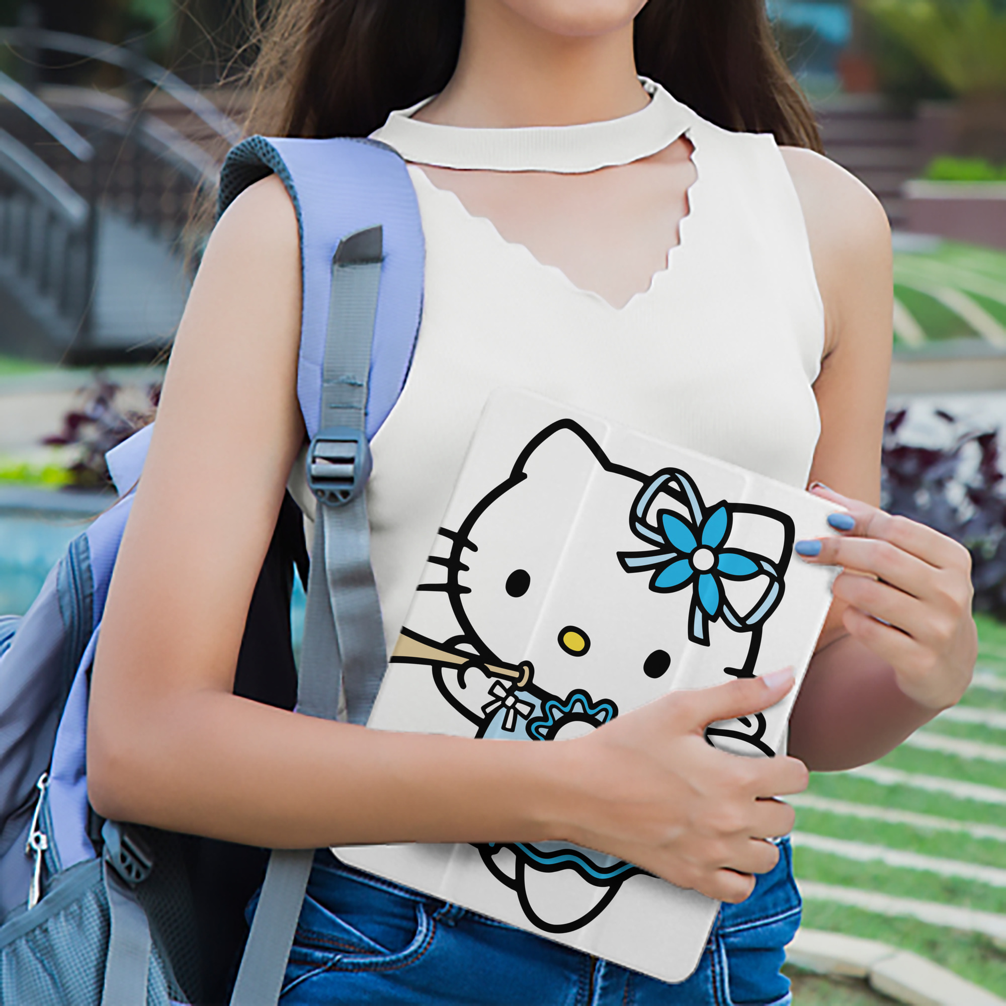 Hello Kitty ハローキティ IPad ケース ペン収納付き 三つ折りスタンド PUレザー×シリコン 対応機種9.5/10.5/10.9インチ
