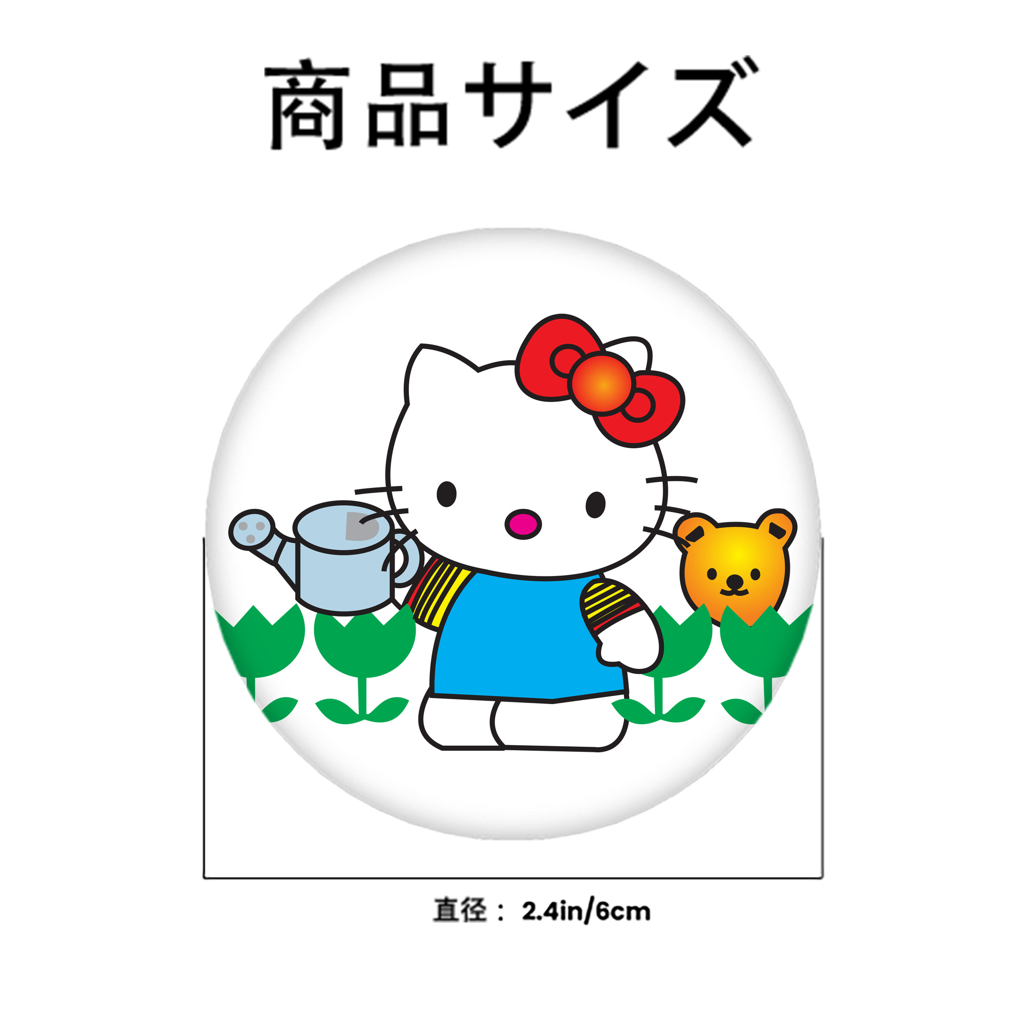 Hello Kitty ハローキティ 6cm 缶バッジ 複数セット