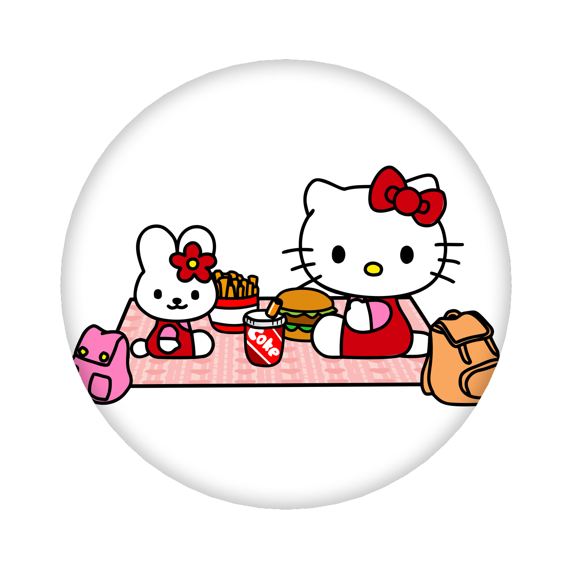 （画像用） Hello Kitty ハローキティ 6cm 缶バッジ 複数セット