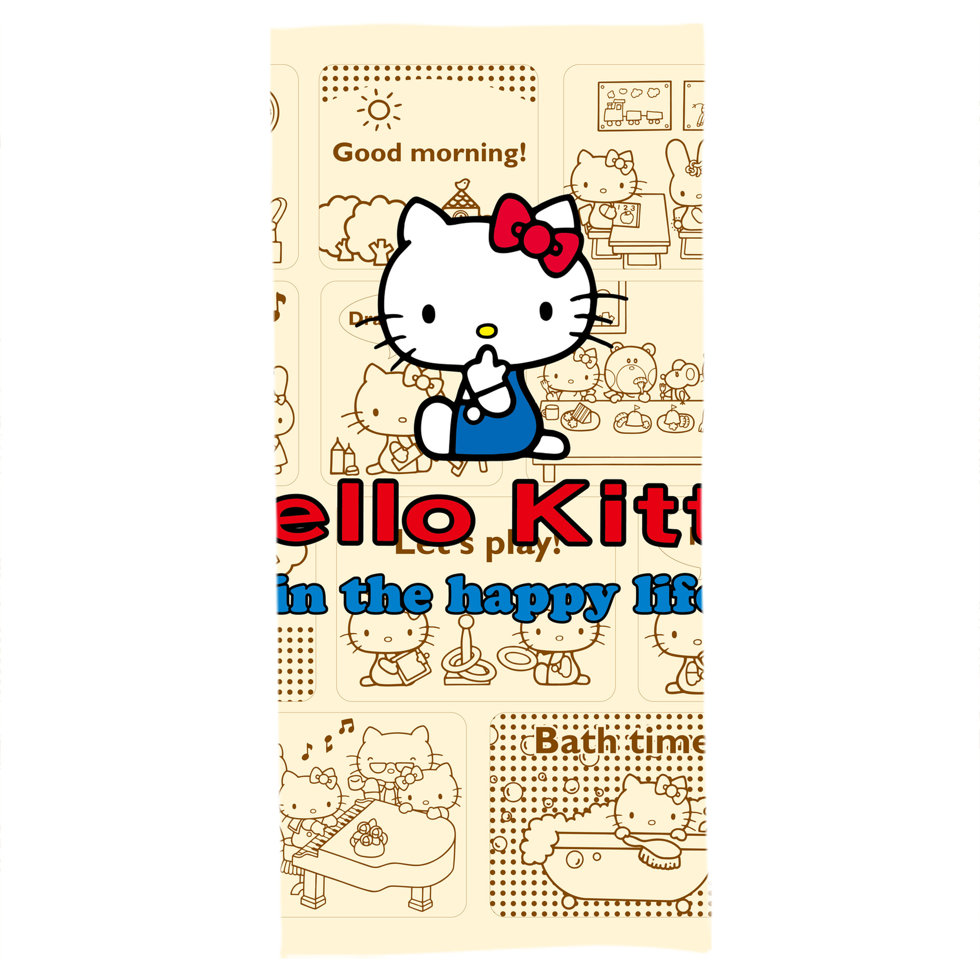 （画像用） Hello Kitty ハローキティ 大判バスタオル 70×140cm 吸水速乾 柔らかい肌触り