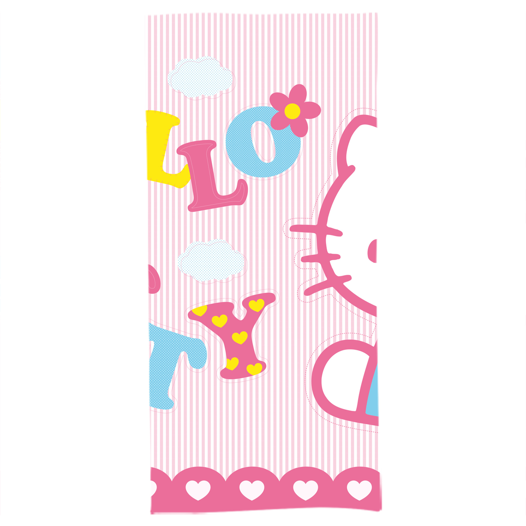 （画像用） Hello Kitty ハローキティ 大判バスタオル 70×140cm 吸水速乾 柔らかい肌触り