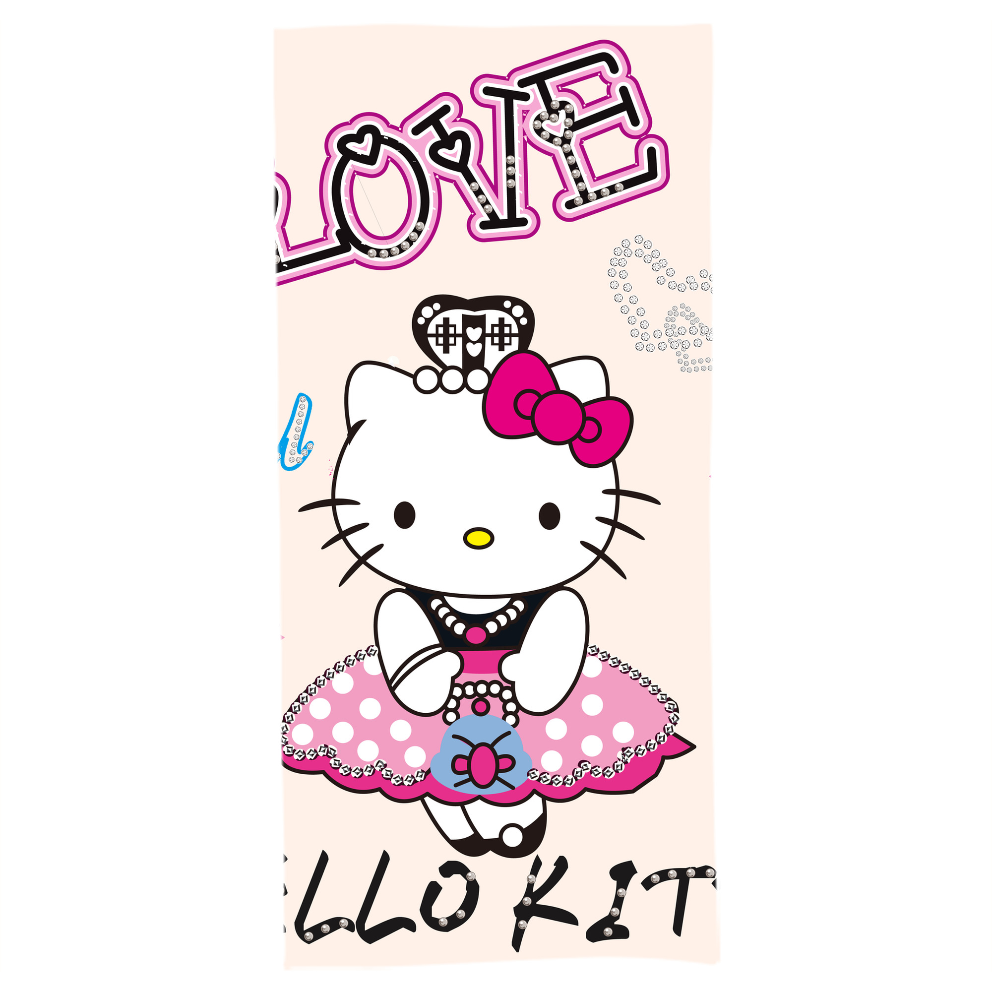 （画像用） Hello Kitty ハローキティ 大判バスタオル 70×140cm 吸水速乾 柔らかい肌触り