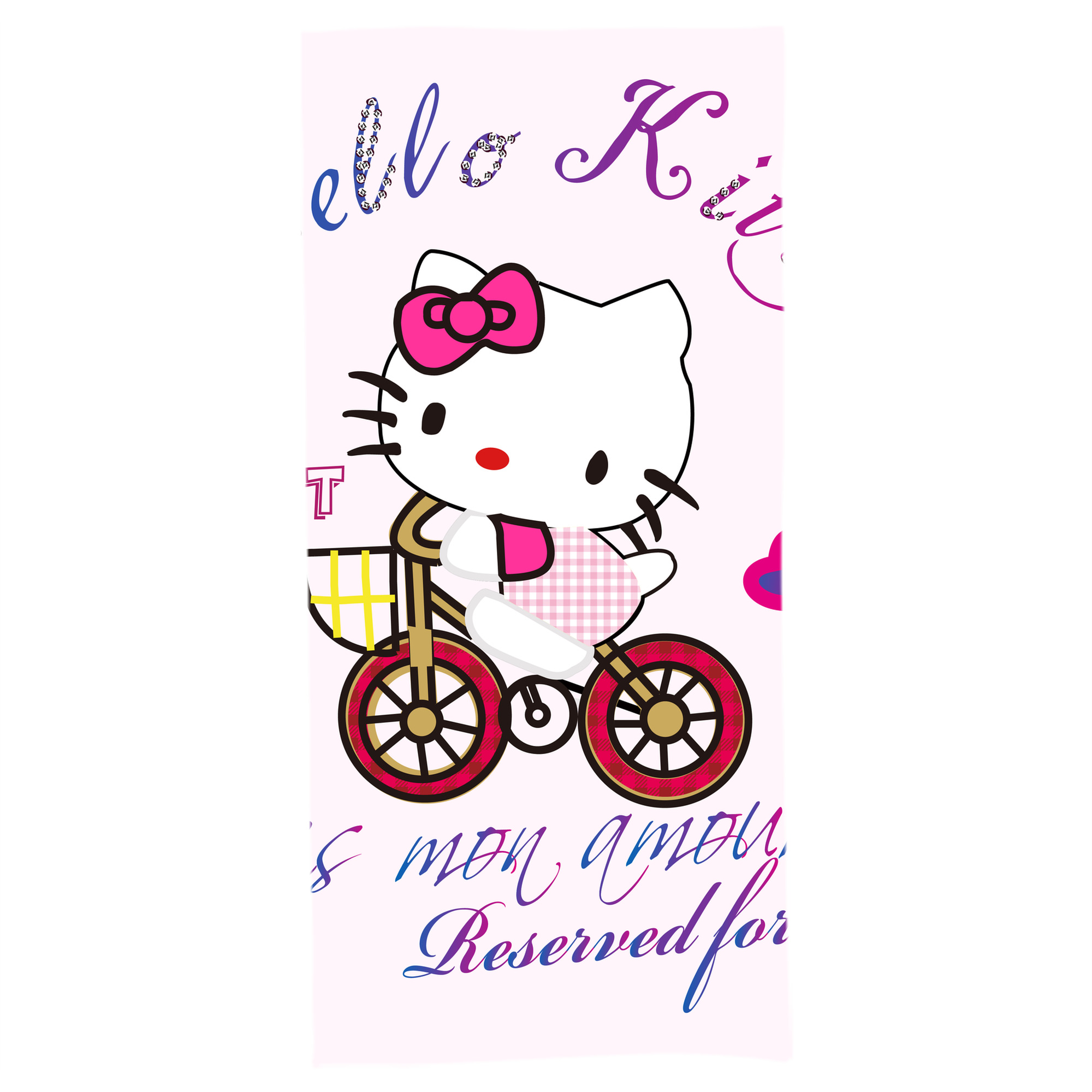 （画像用） Hello Kitty ハローキティ 大判バスタオル 70×140cm 吸水速乾 柔らかい肌触り