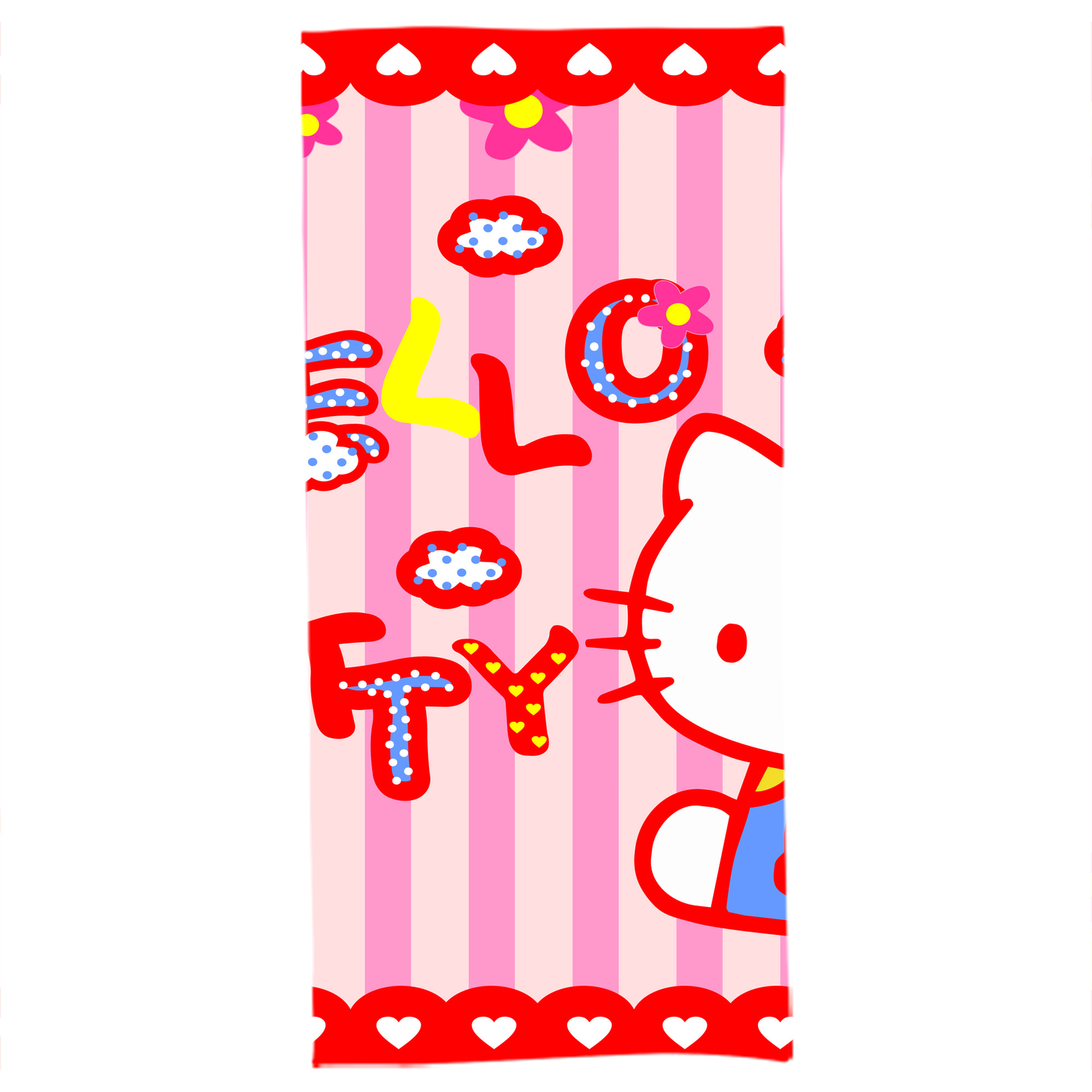 （画像用） Hello Kitty ハローキティ 大判バスタオル 70×140cm 吸水速乾 柔らかい肌触り