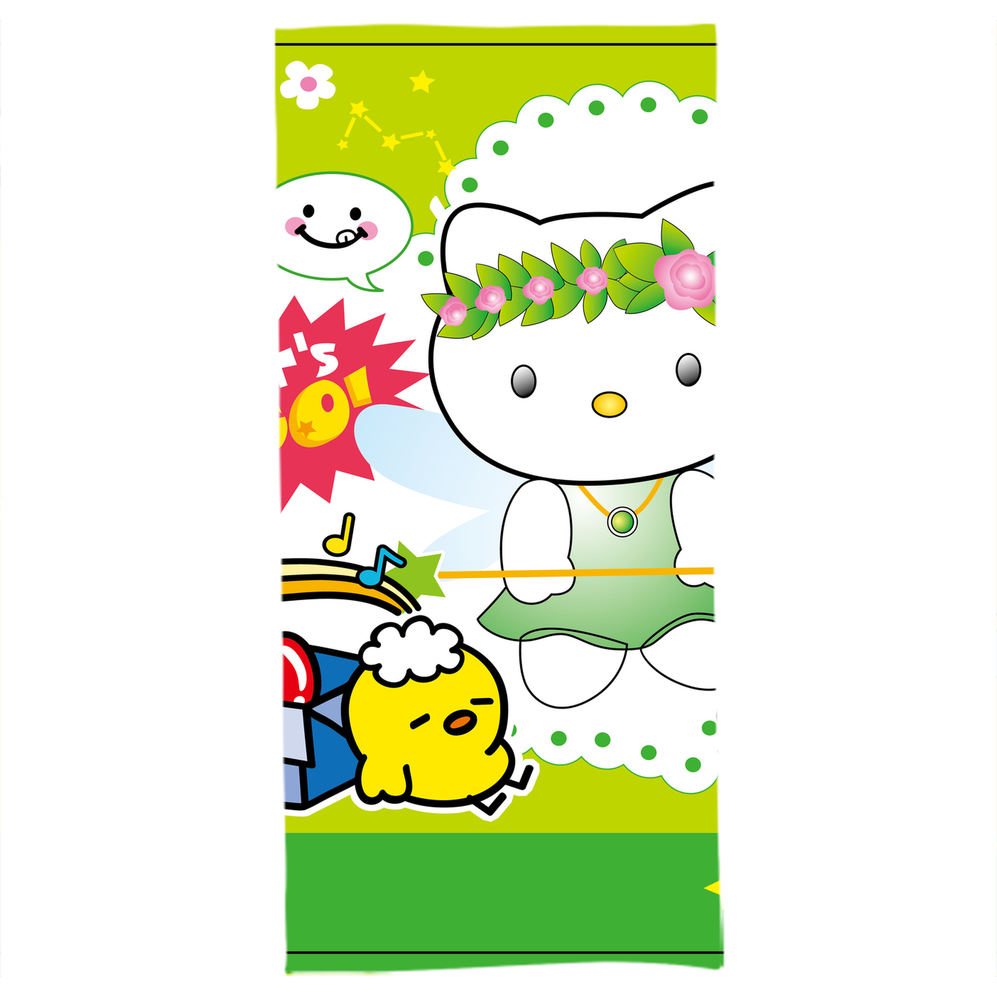 （画像用） Hello Kitty ハローキティ 大判バスタオル 70×140cm 吸水速乾 柔らかい肌触り