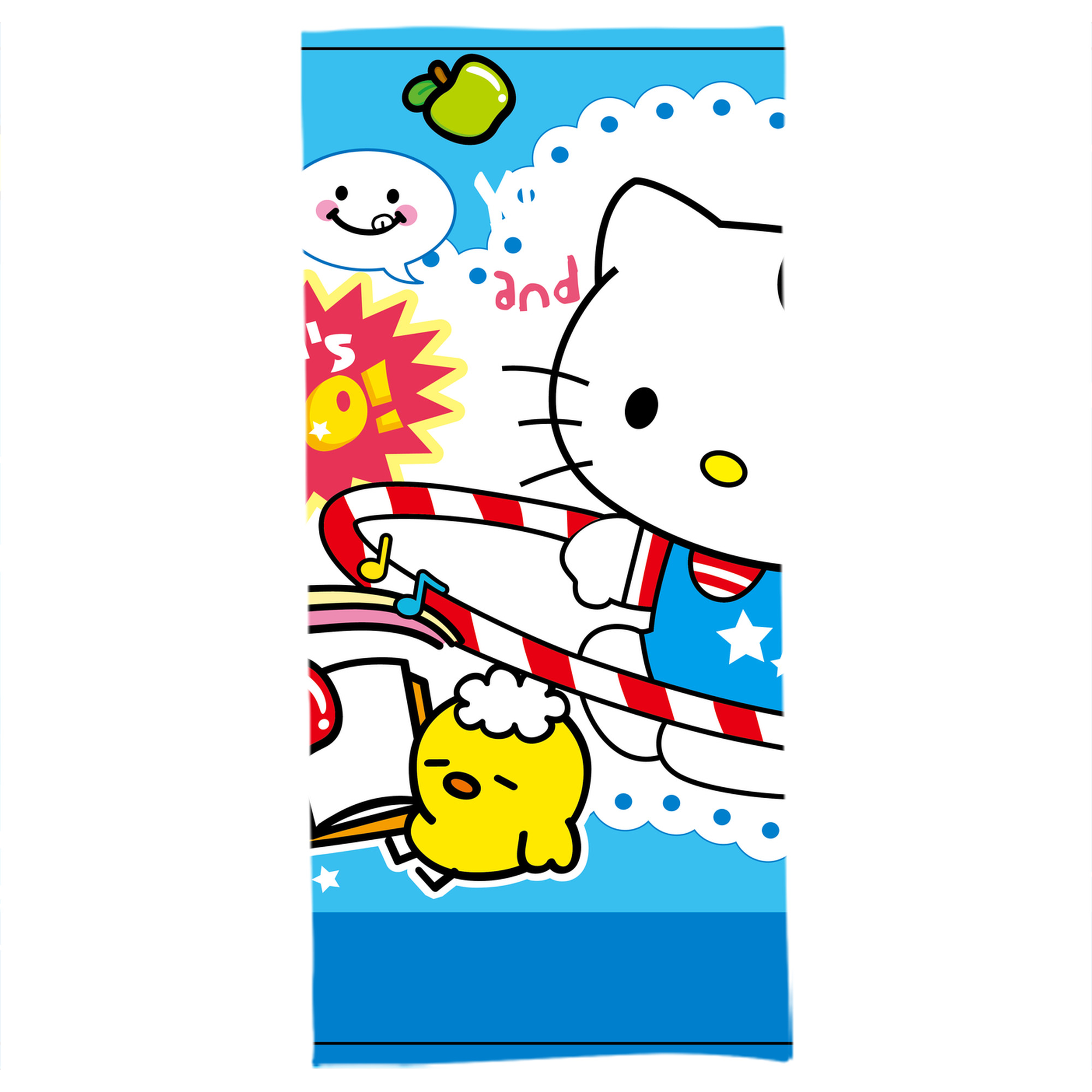 （画像用） Hello Kitty ハローキティ 大判バスタオル 70×140cm 吸水速乾 柔らかい肌触り