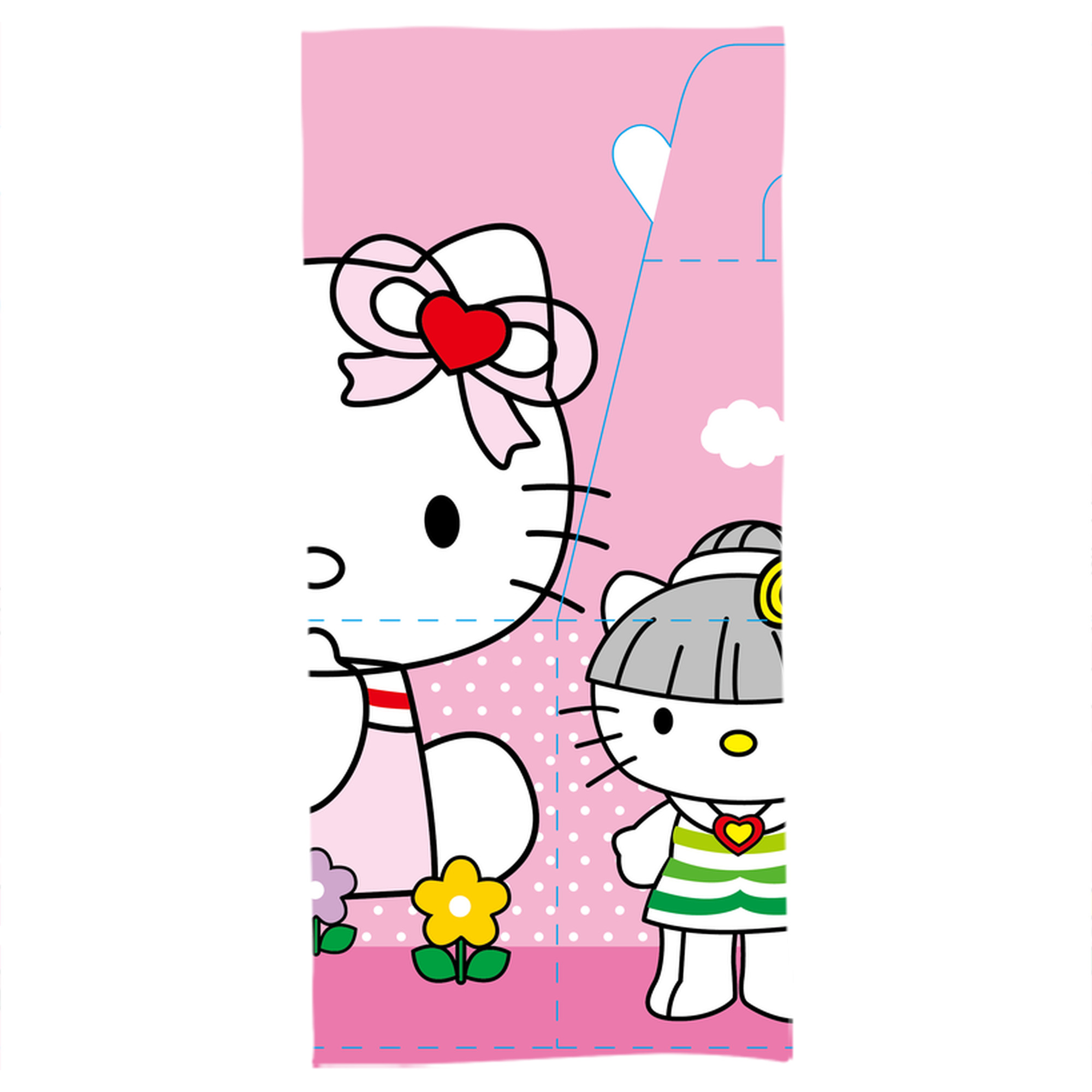 （画像用） Hello Kitty ハローキティ 大判バスタオル 70×140cm 吸水速乾 柔らかい肌触り