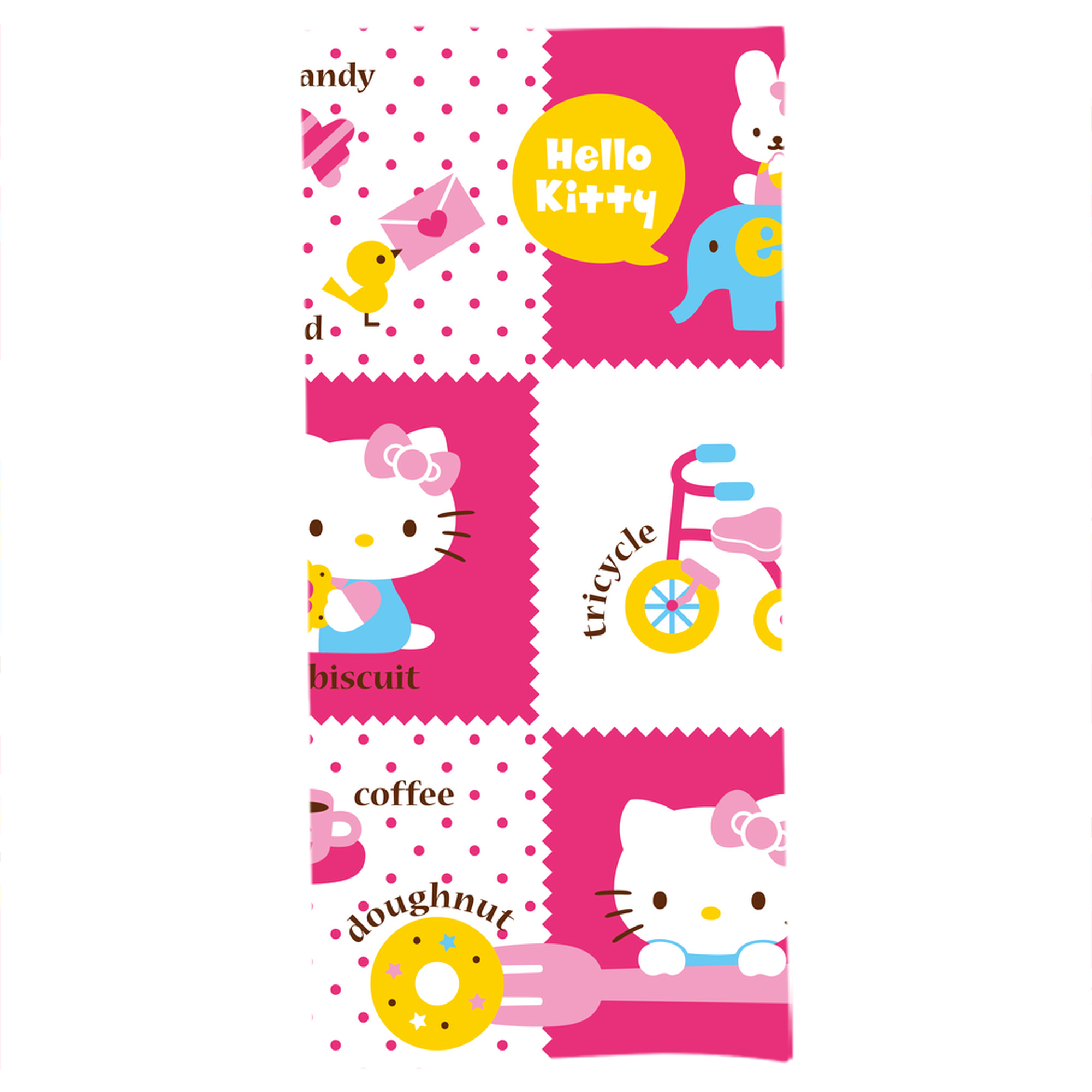 （画像用） Hello Kitty ハローキティ 大判バスタオル 70×140cm 吸水速乾 柔らかい肌触り