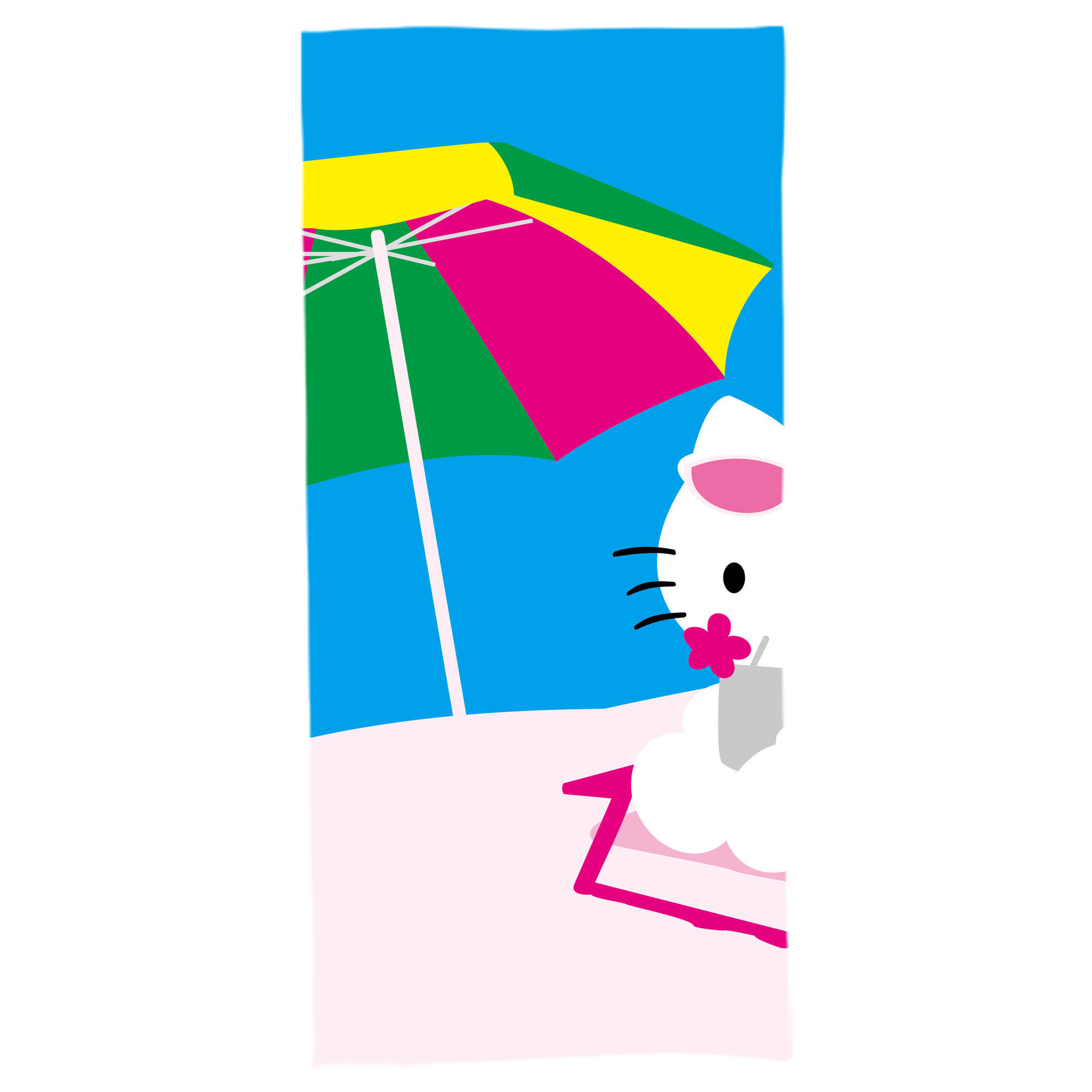 （画像用） Hello Kitty ハローキティ 大判バスタオル 70×140cm 吸水速乾 柔らかい肌触り