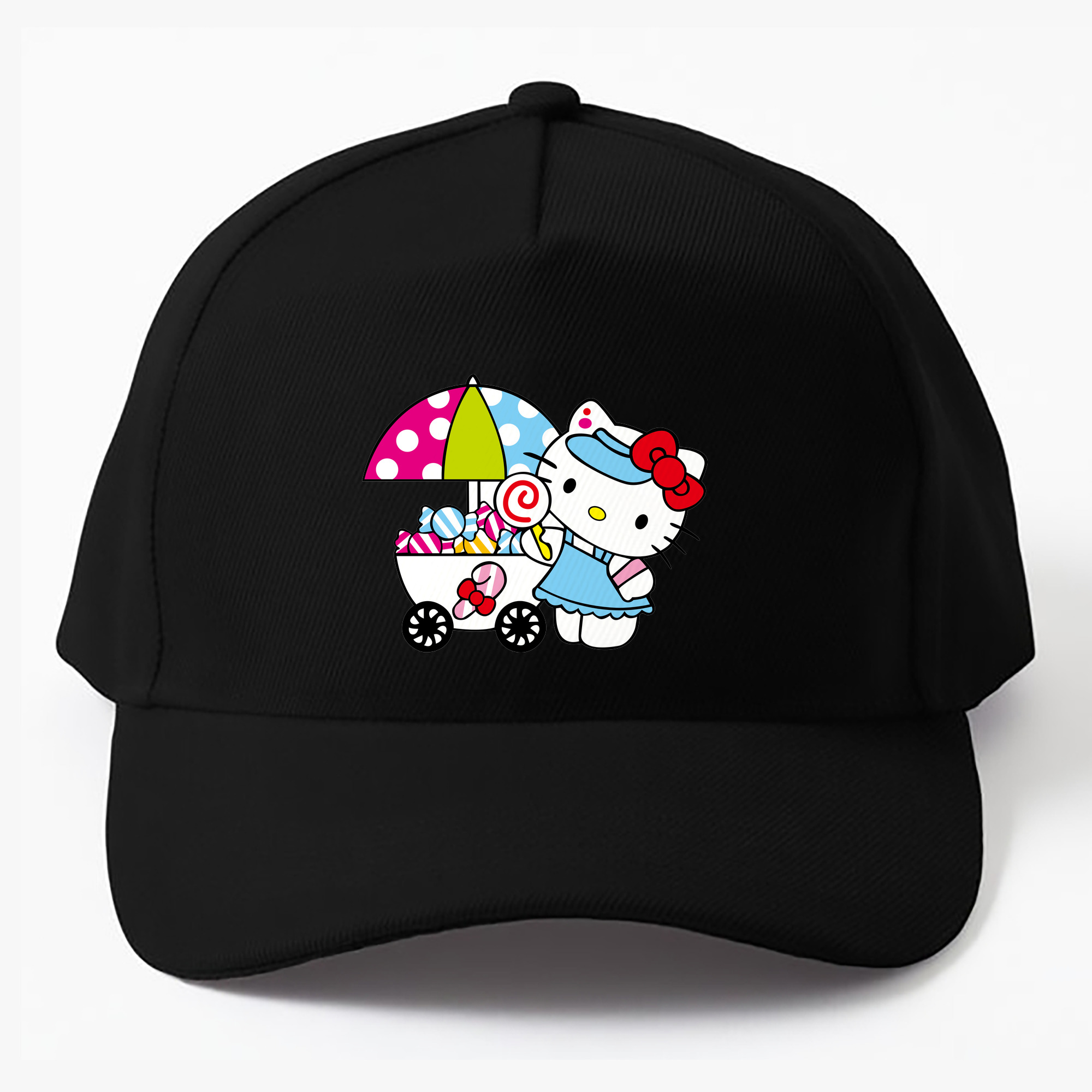 （画像用） Hello Kitty ハローキティ ベースボールキャップ 綿100％ 男女兼用 帽子 スポーツ