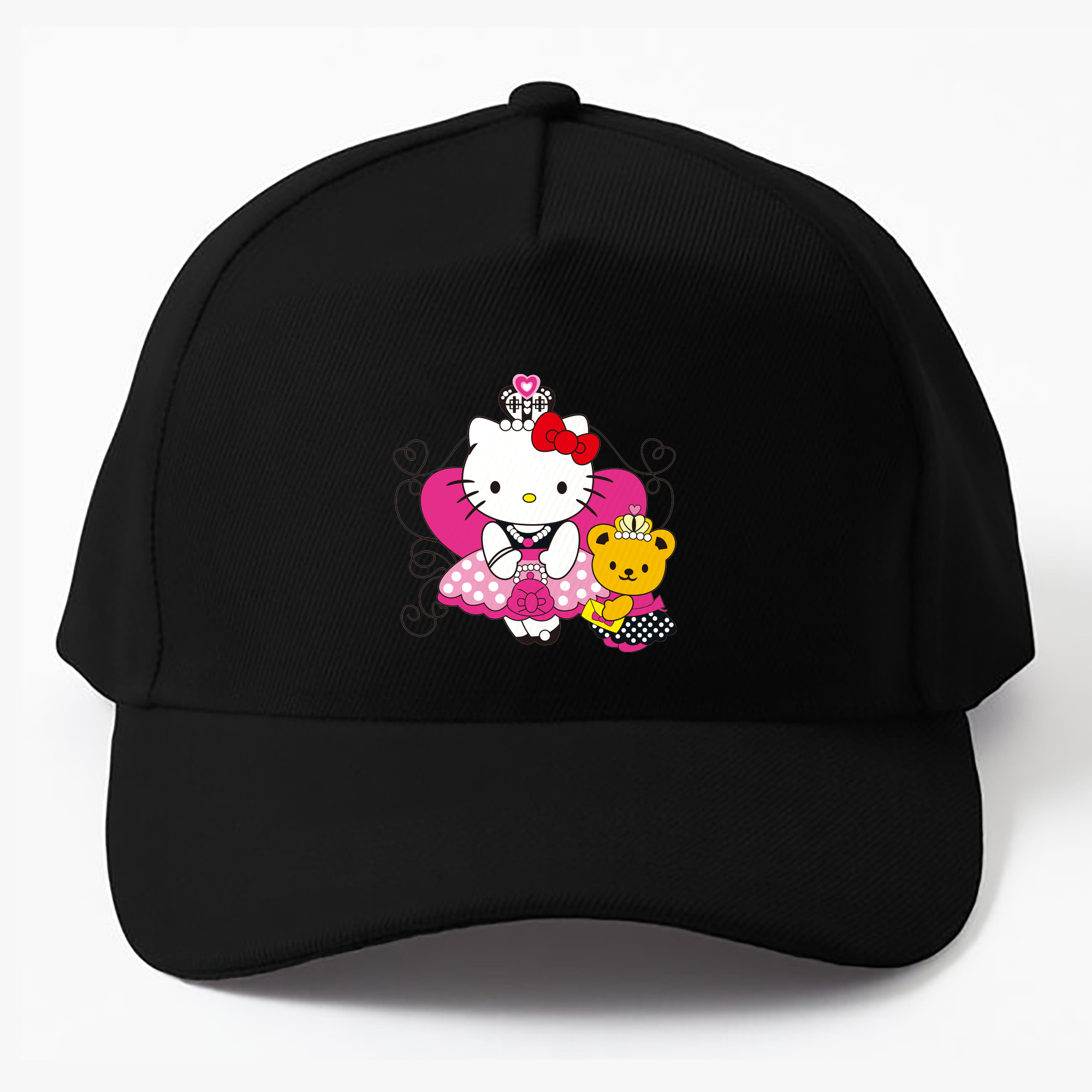 （画像用） Hello Kitty ハローキティ ベースボールキャップ 綿100％ 男女兼用 帽子 スポーツ