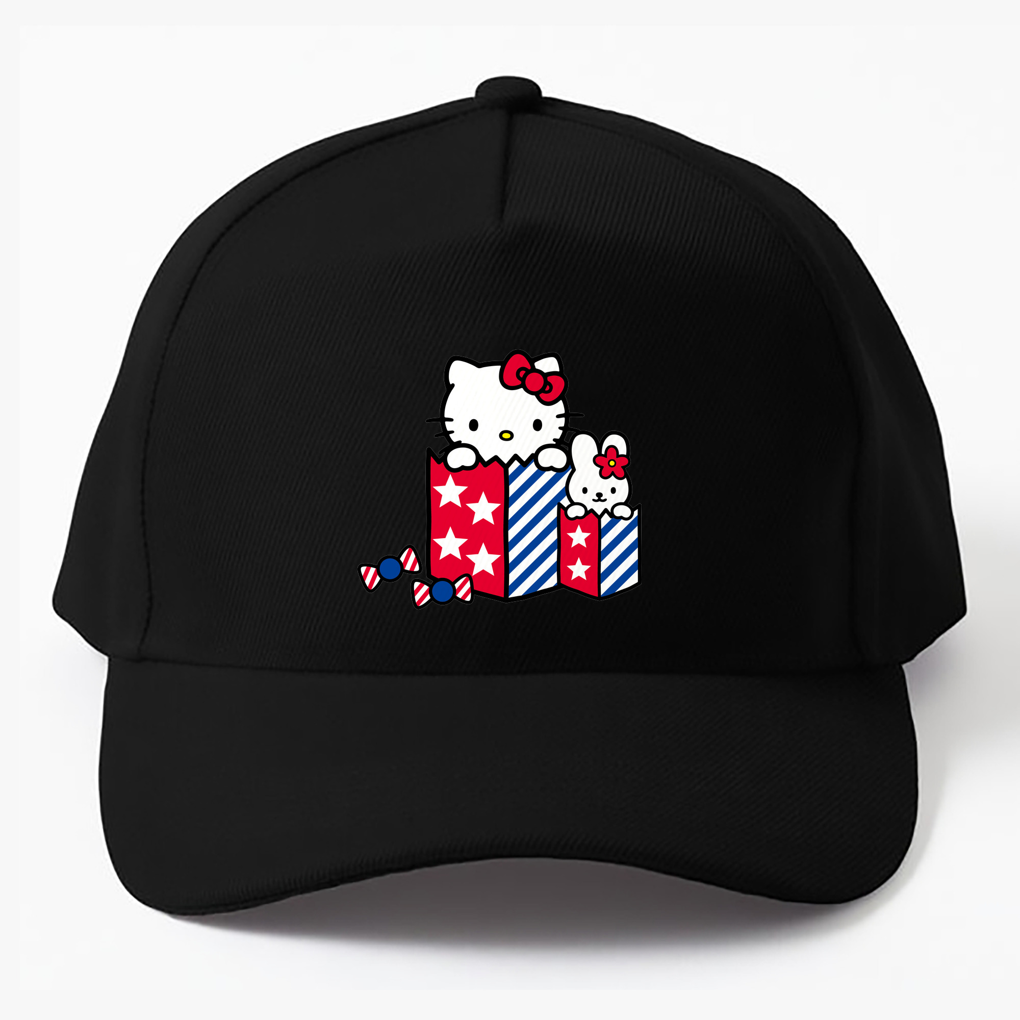 （画像用） Hello Kitty ハローキティ ベースボールキャップ 綿100％ 男女兼用 帽子 スポーツ