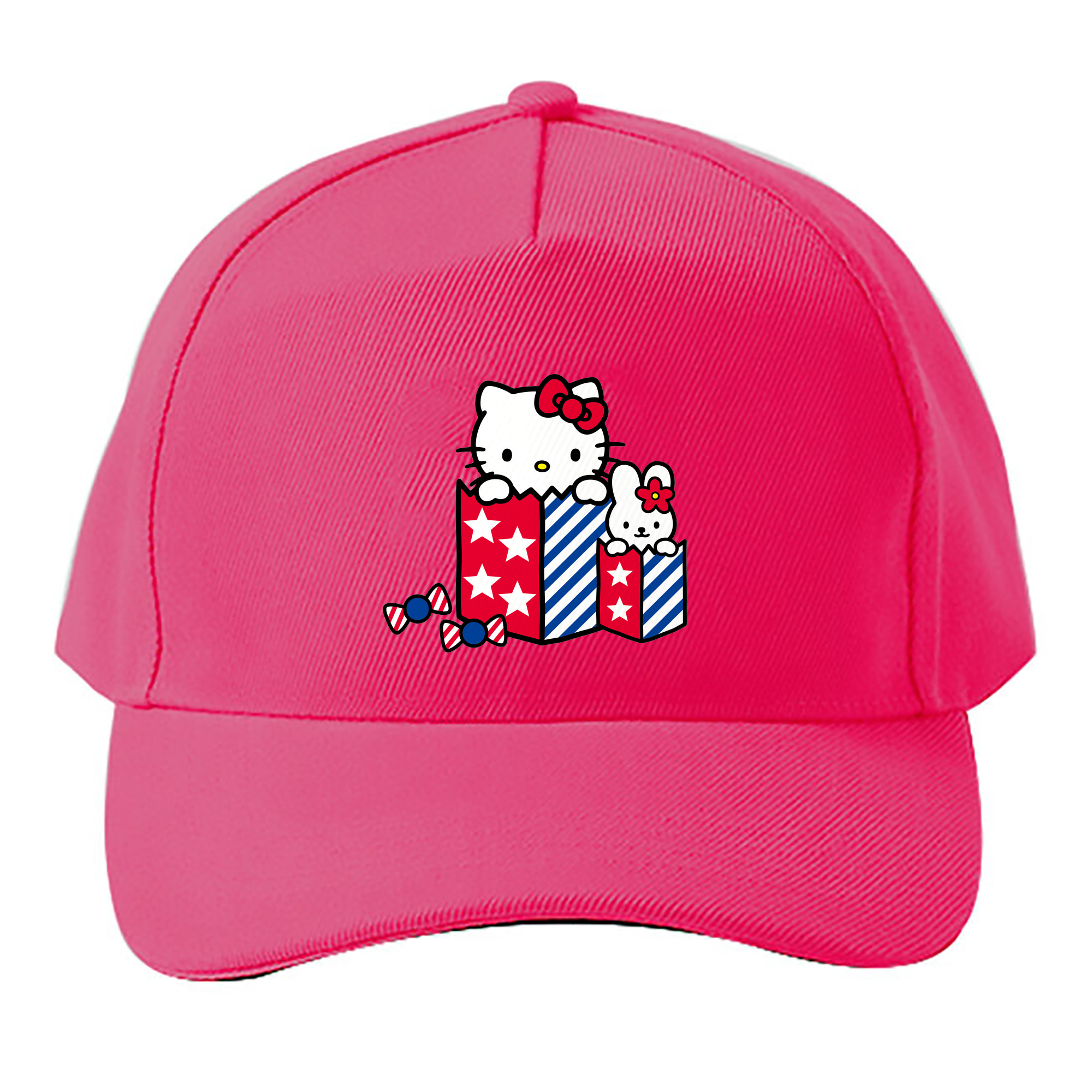（画像用） Hello Kitty ハローキティ ベースボールキャップ 綿100％ 男女兼用 帽子 スポーツ