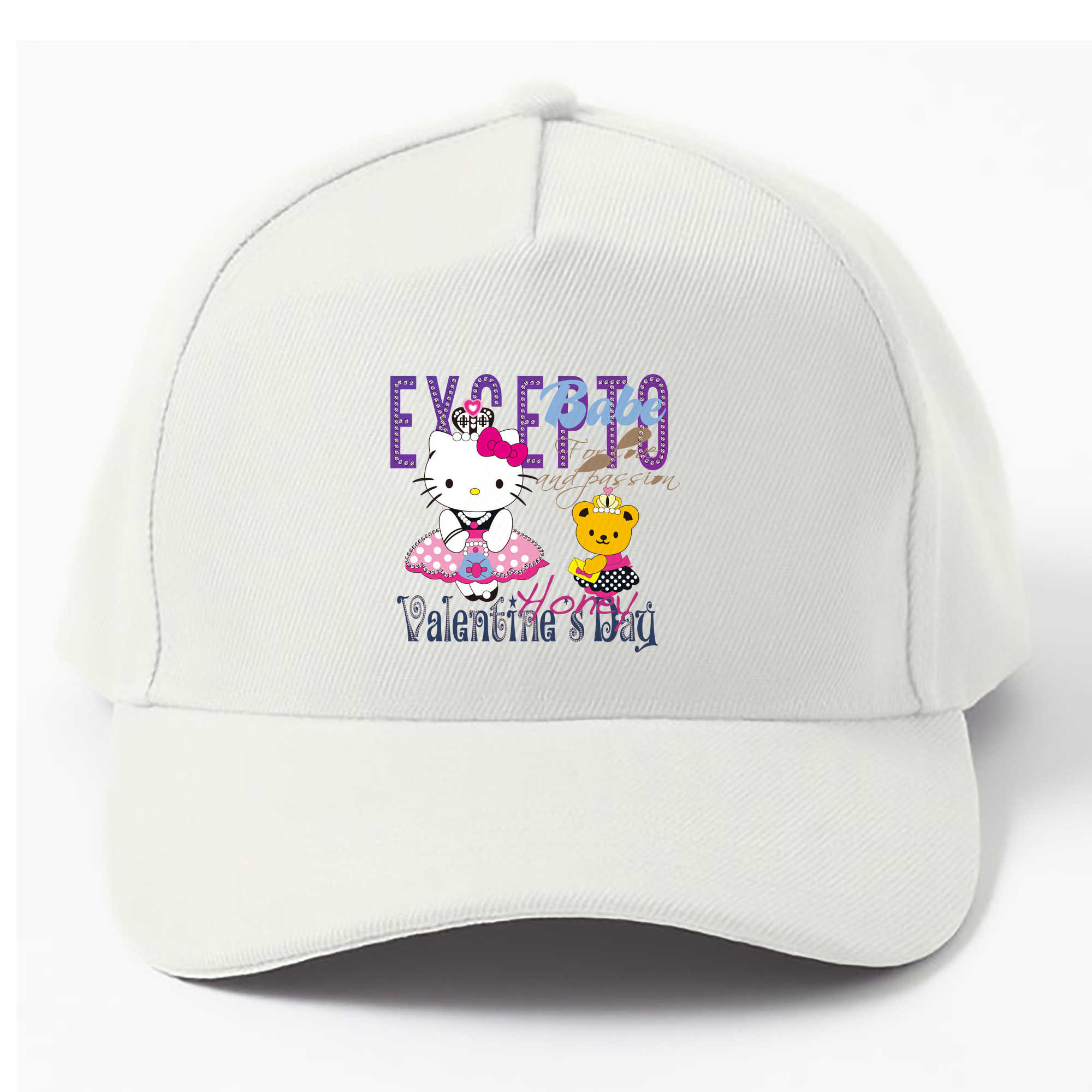 （画像用） Hello Kitty ハローキティ ベースボールキャップ 綿100％ 男女兼用 帽子 スポーツ