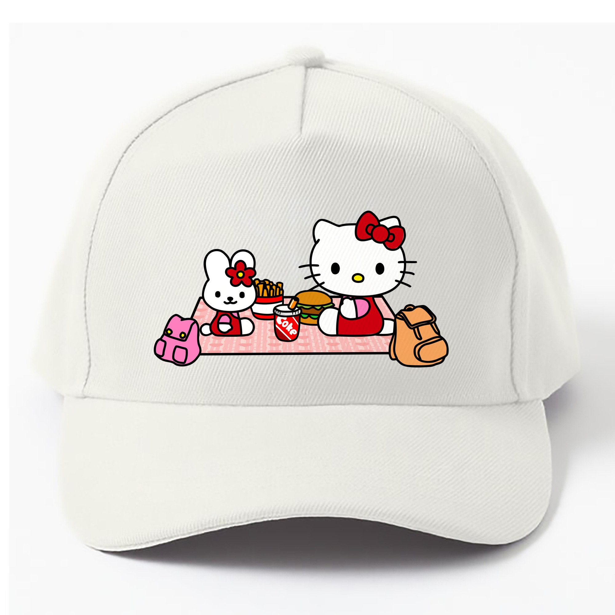 （画像用） Hello Kitty ハローキティ ベースボールキャップ 綿100％ 男女兼用 帽子 スポーツ