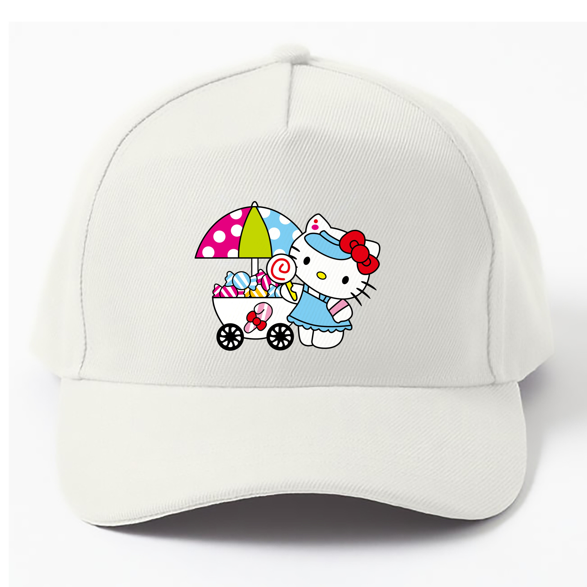 （画像用） Hello Kitty ハローキティ ベースボールキャップ 綿100％ 男女兼用 帽子 スポーツ