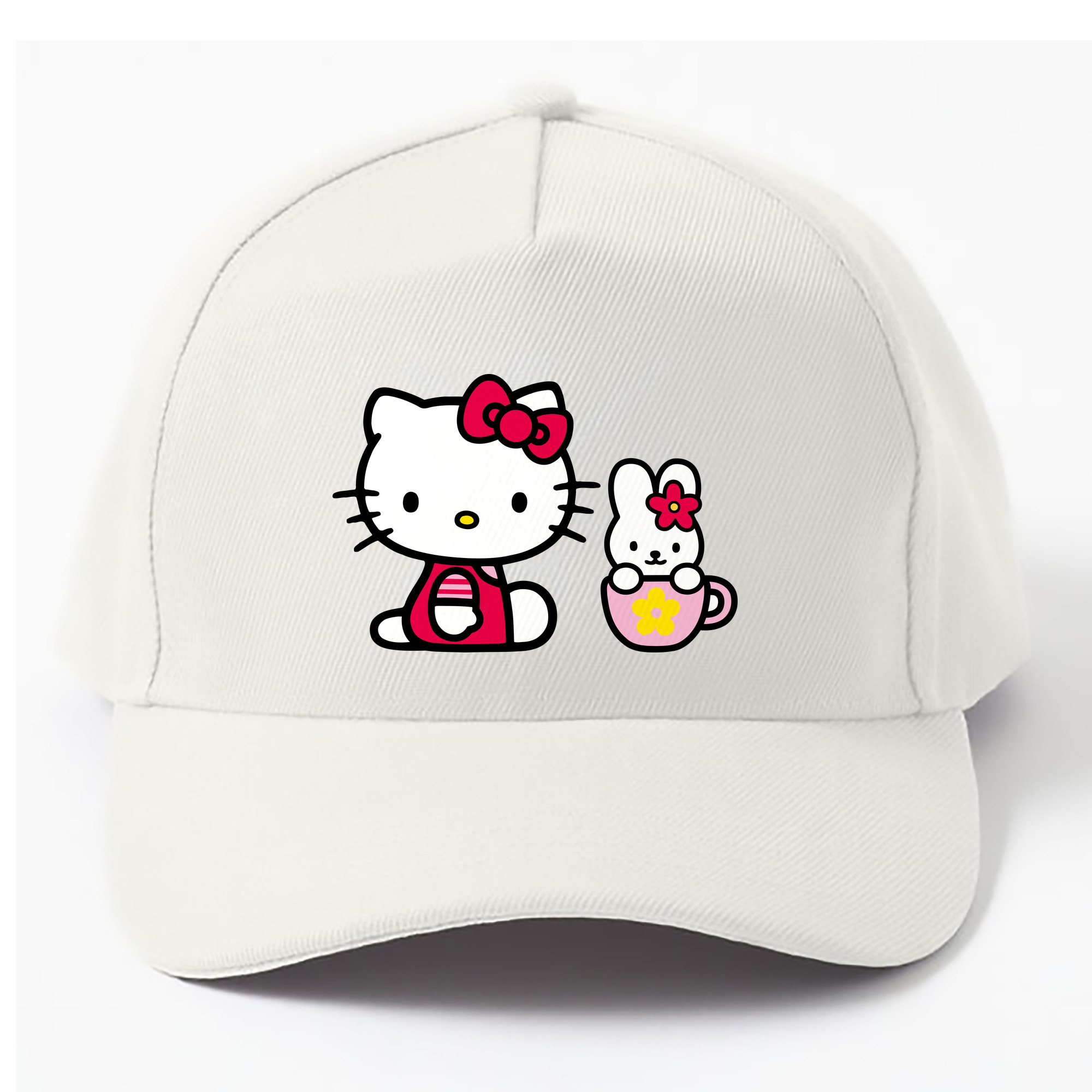（画像用） Hello Kitty ハローキティ ベースボールキャップ 綿100％ 男女兼用 帽子 スポーツ